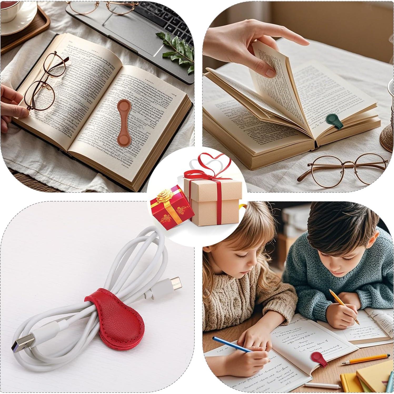 Marcadores Magnéticos de Cuero WONVOC - 4 Piezas, 100x30mm