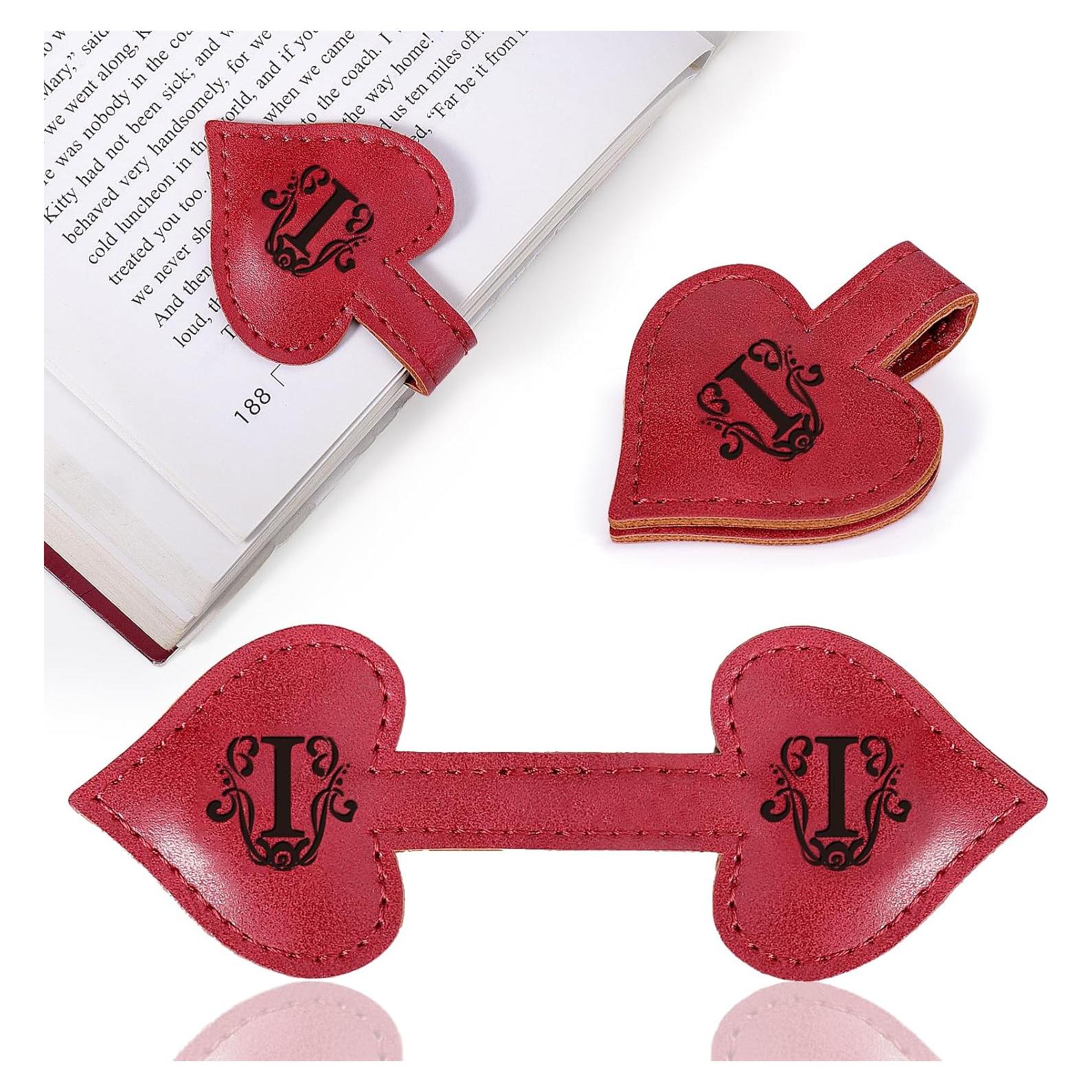 Marcador Magnético de Cuero AIERSA Corazón Inicial A-Z Rojo