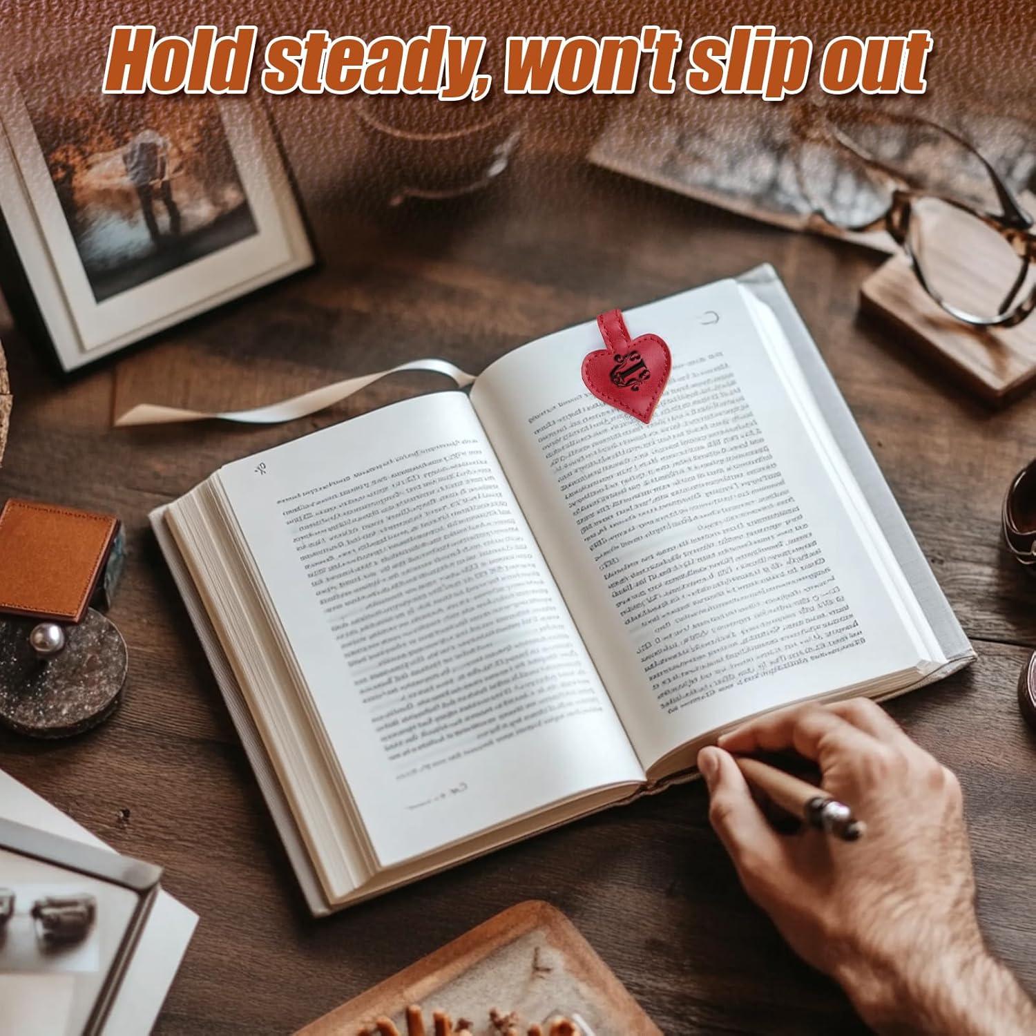 Marcador Magnético de Cuero AIERSA Corazón Inicial A-Z Rojo