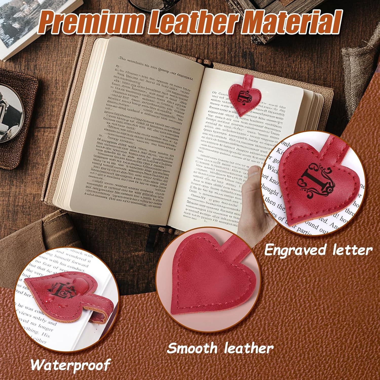 Marcador Magnético de Cuero AIERSA Corazón Inicial A-Z Rojo