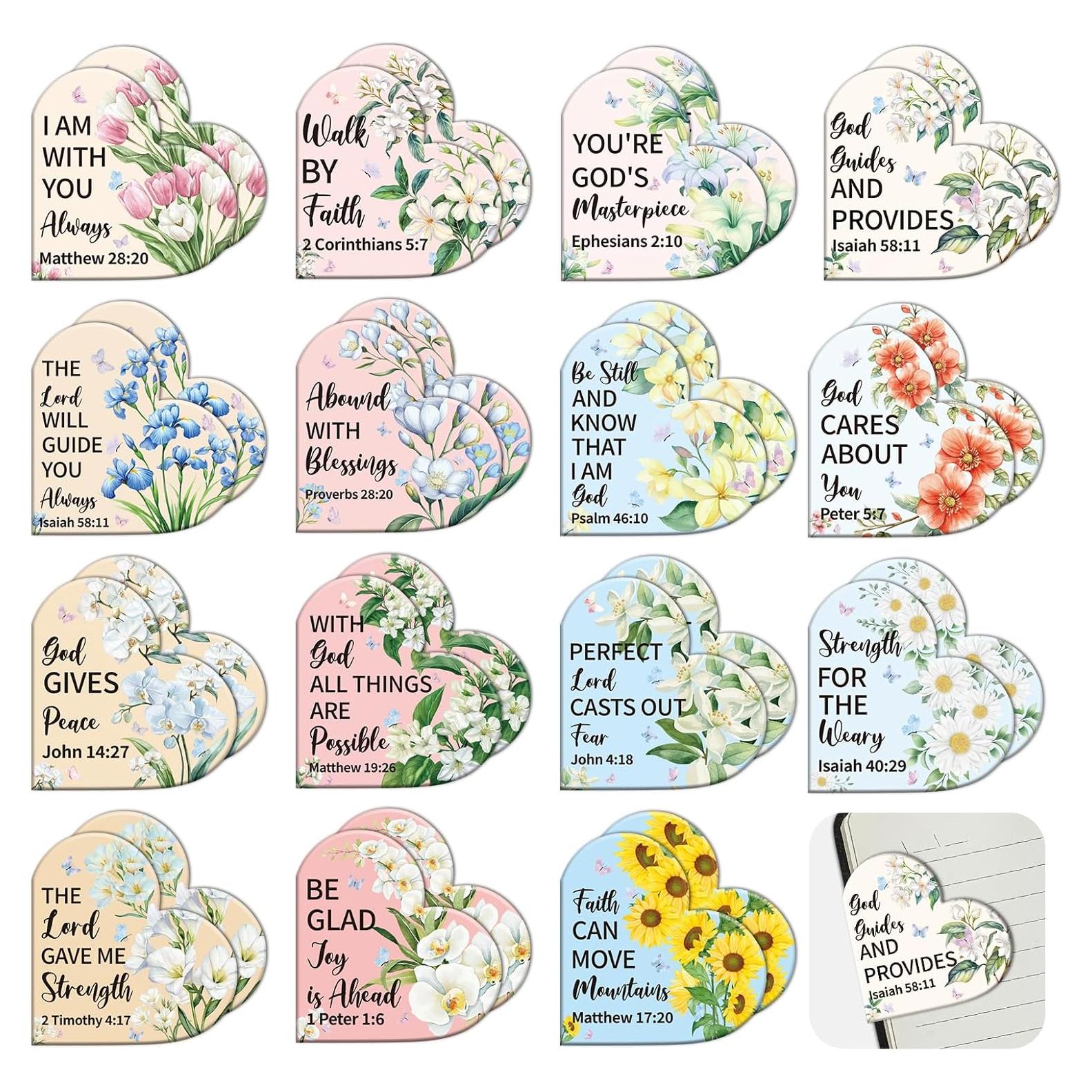 Marcadores Magnéticos Cristianos Wxiben - 30 Pcs Florales