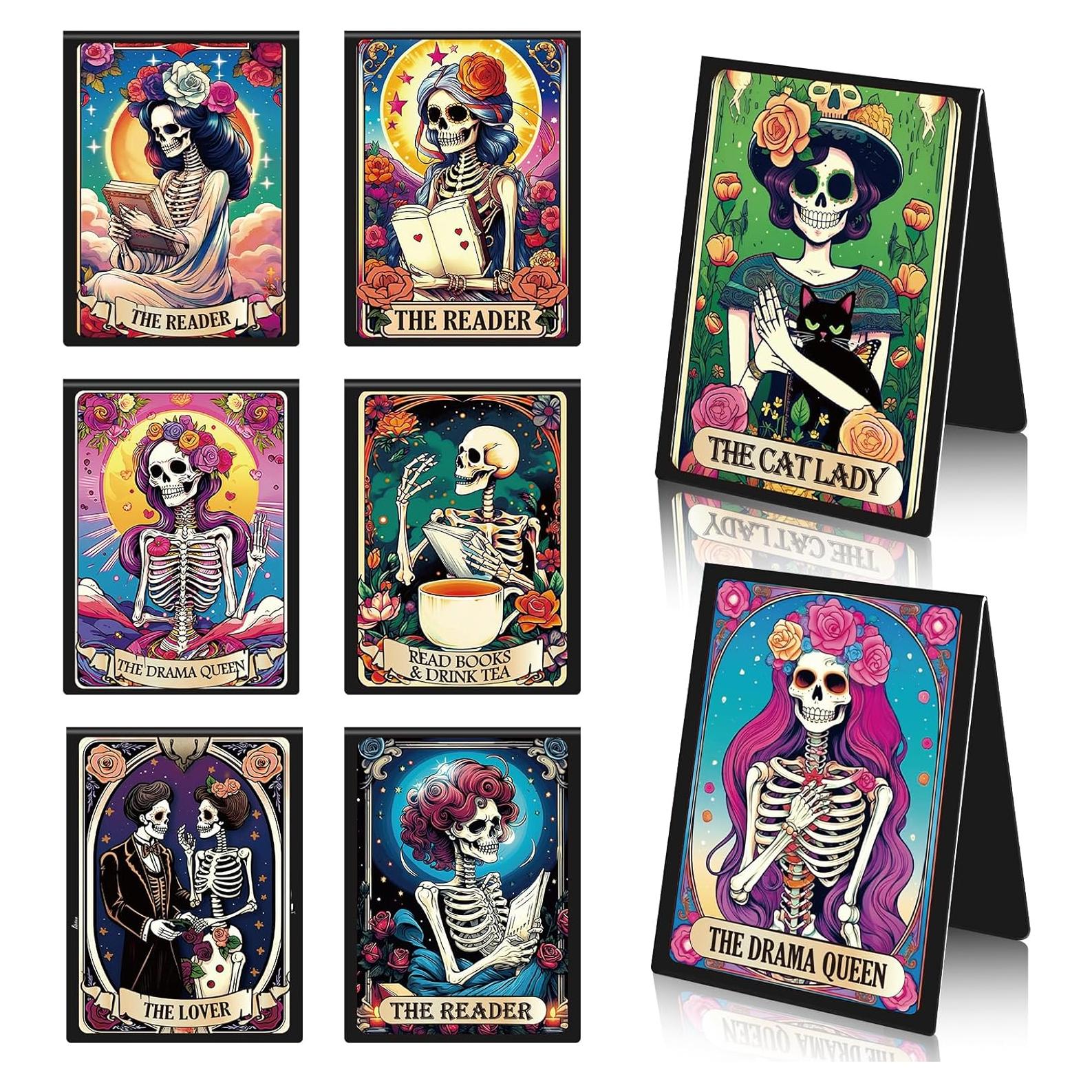 Marcadores Magnéticos de Esqueleto Gótico Wxiben - 8 Pcs