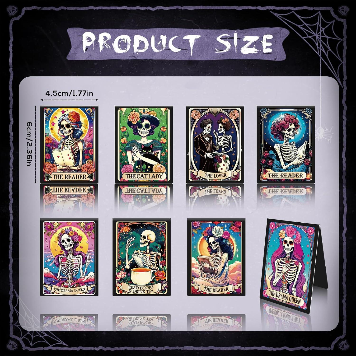 Marcadores Magnéticos de Esqueleto Gótico Wxiben - 8 Pcs