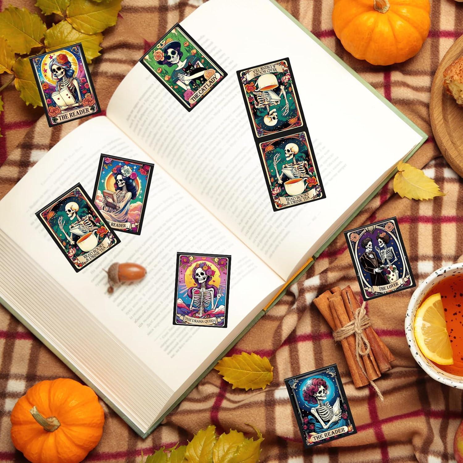 Marcadores Magnéticos de Esqueleto Gótico Wxiben - 8 Pcs