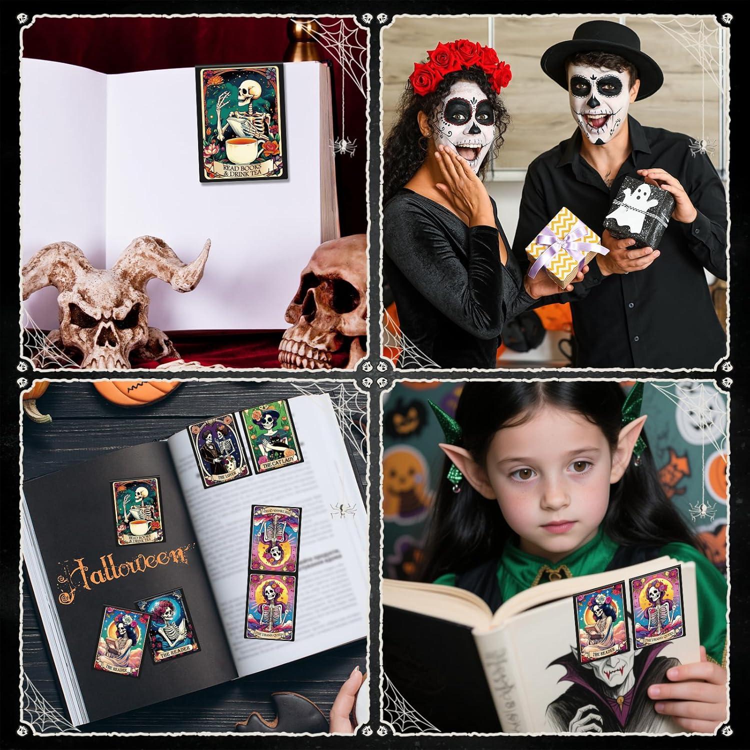 Marcadores Magnéticos de Esqueleto Gótico Wxiben - 8 Pcs