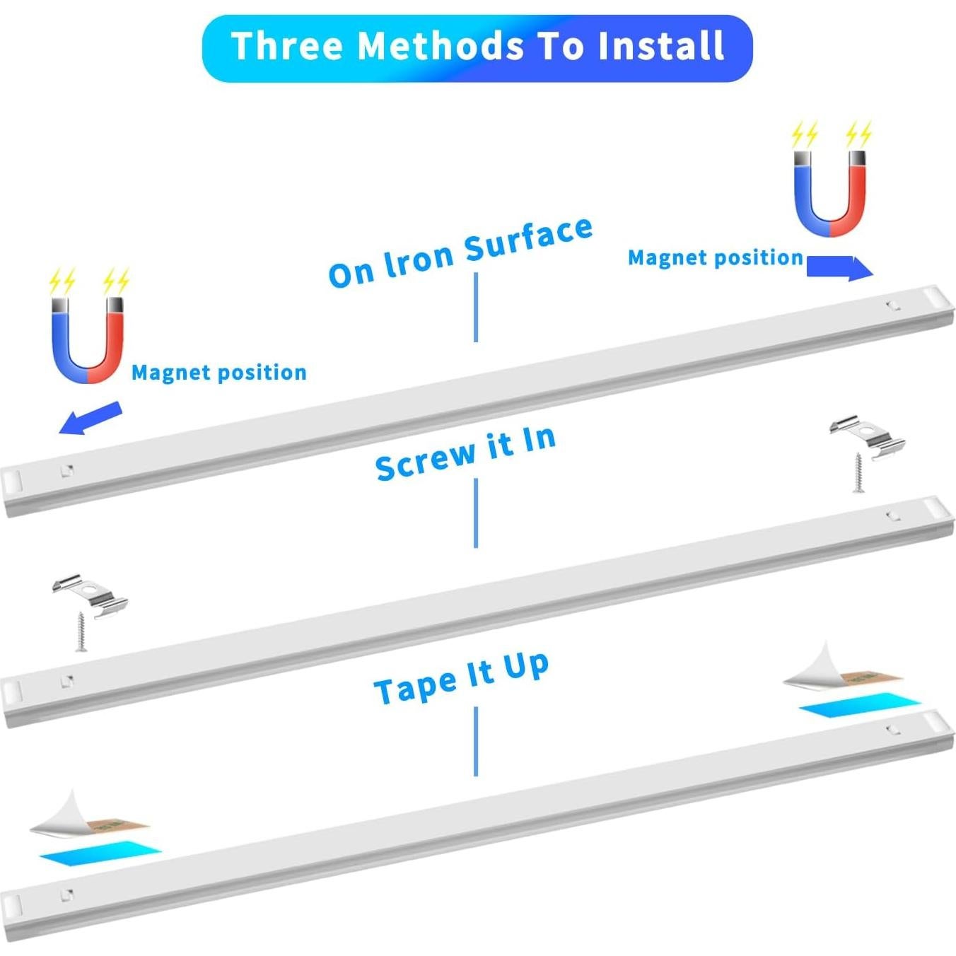 Barra de luz LED bajo gabinete THLITURE 3Pack 12W regulable