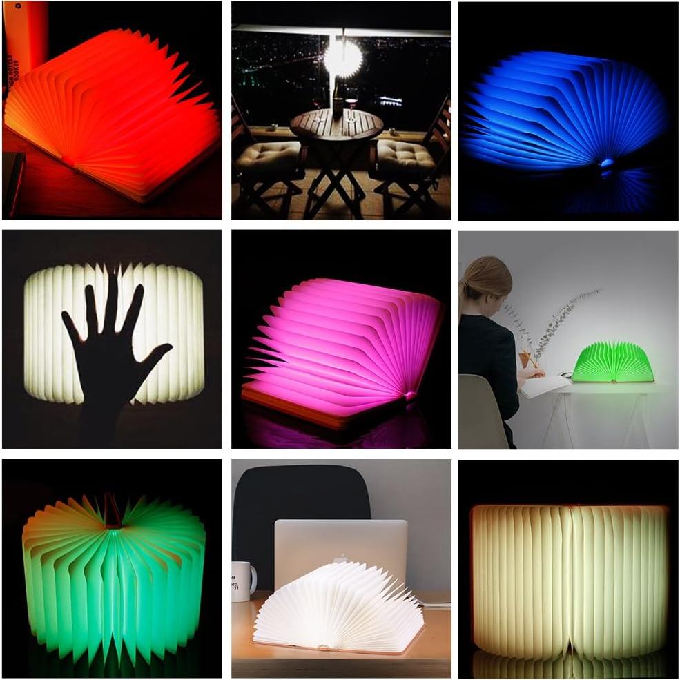 Lámpara de Libro Veesee LED Plegable 8 Colores Recargable