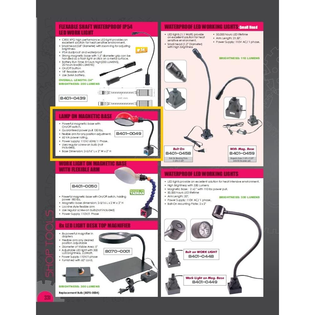 Lámpara de trabajo HHIP 8401-0049 con base magnética