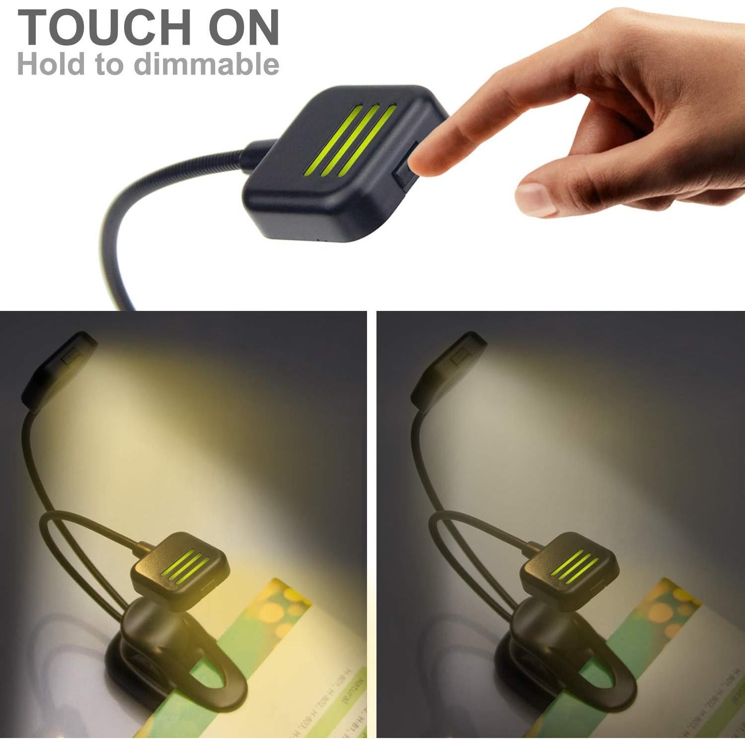 Luz de libro BIGLIGHT LED regulable con clip y 3 modos