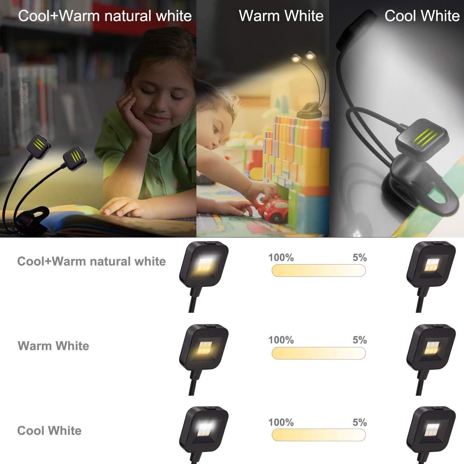 Luz de libro BIGLIGHT LED regulable con clip y 3 modos