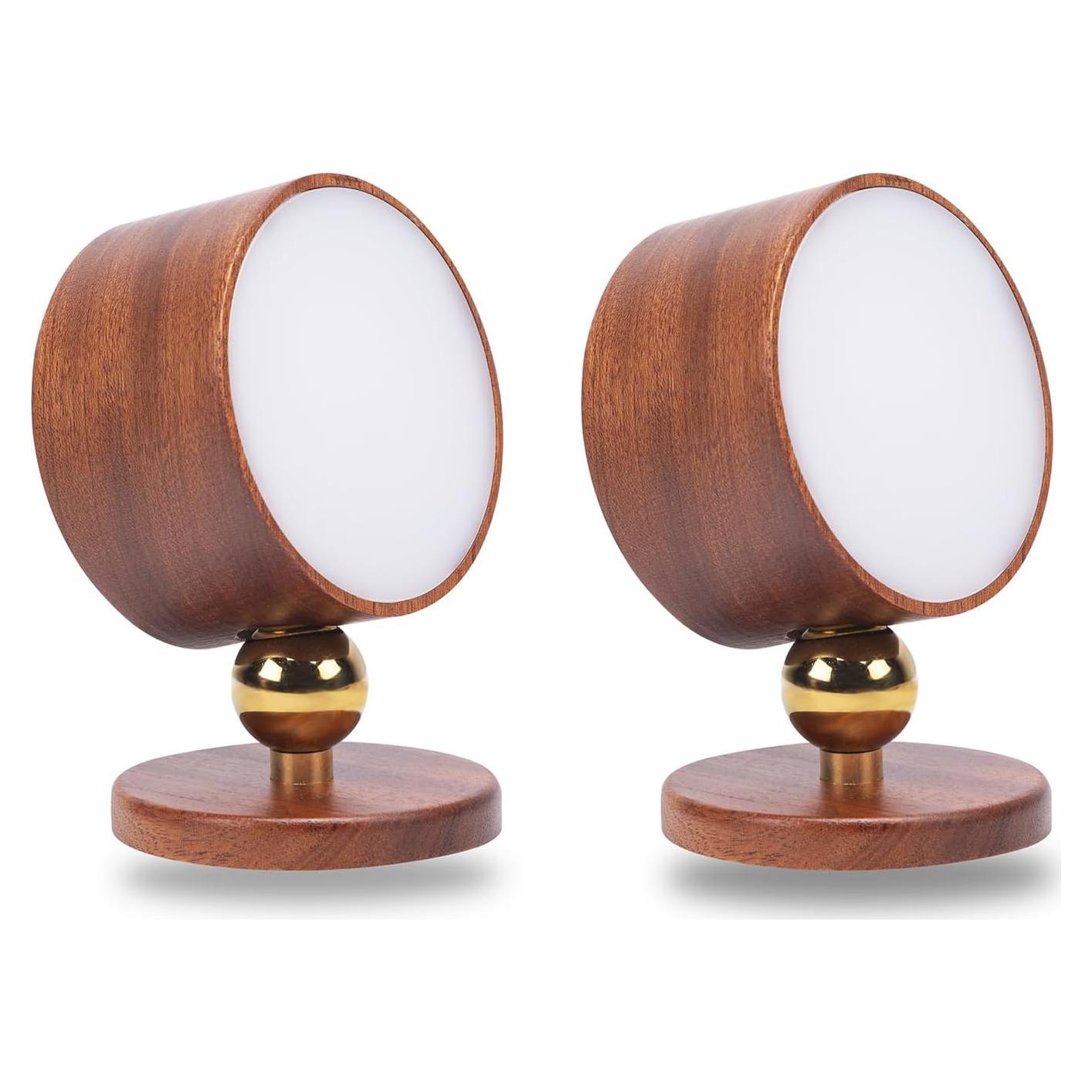 Aplique de Pared LED Recargable HBGFHG Madera Sapele 2 Pcs