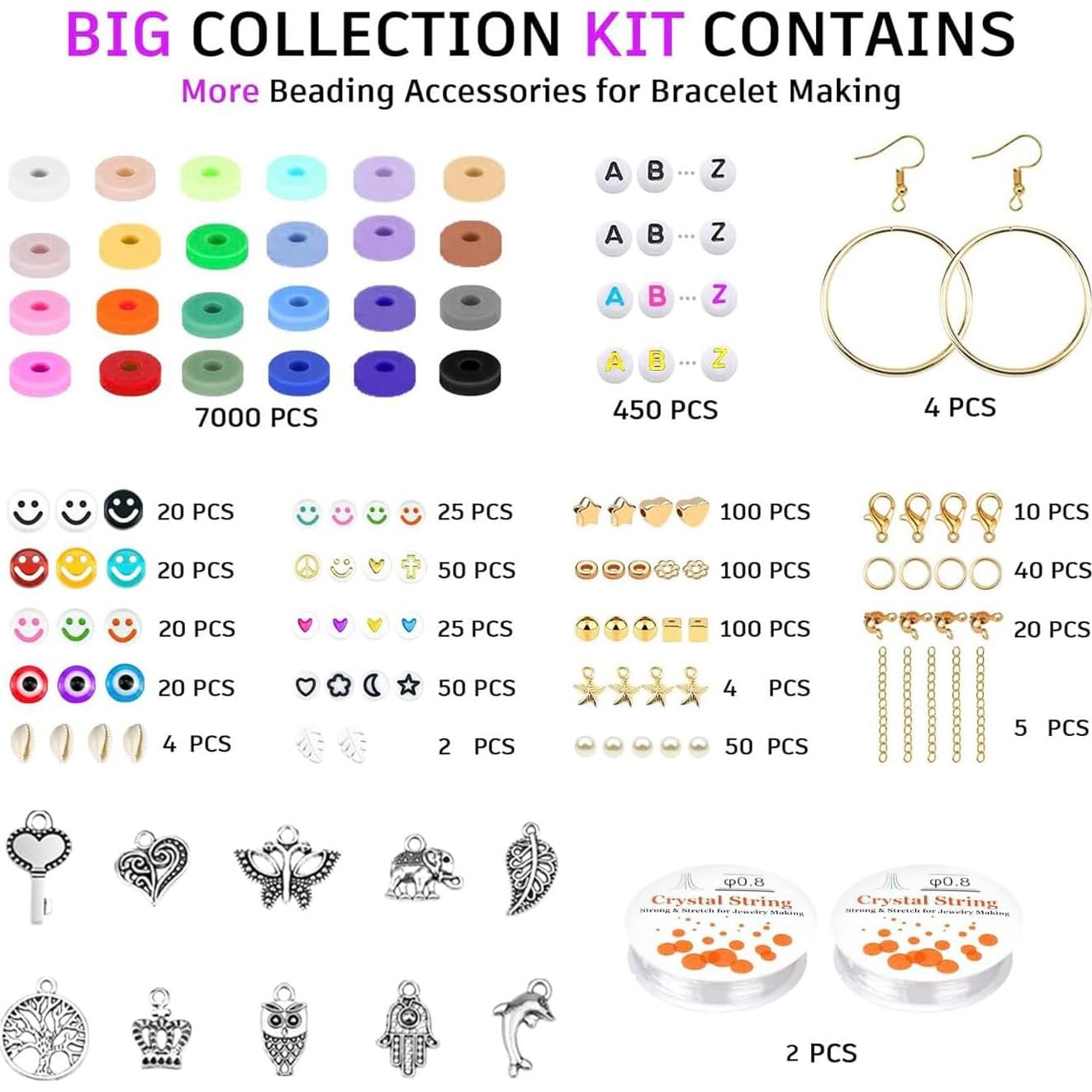 Kit de Fabricación de Pulseras Gionlion - 24 Colores y Accesorios