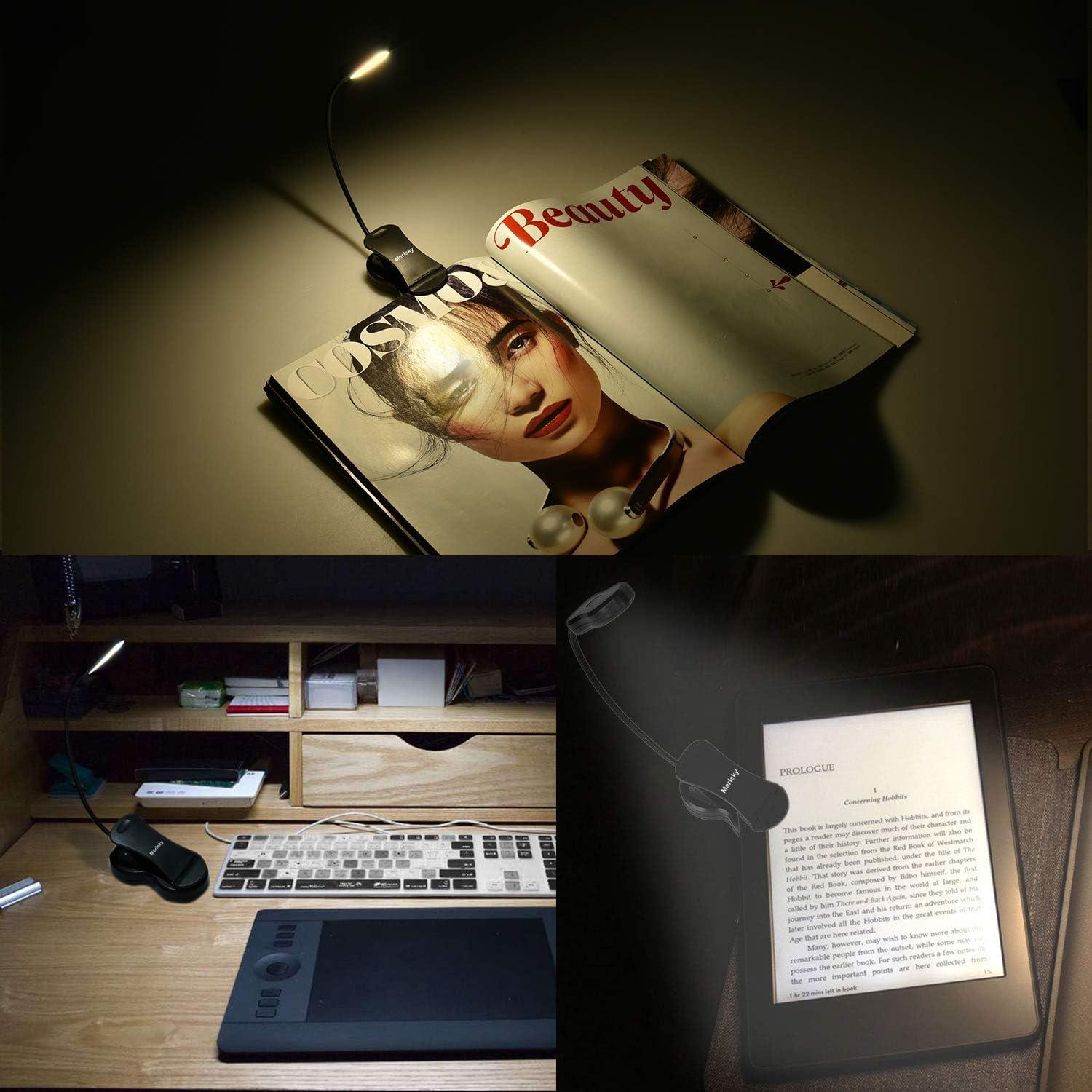 Luz de Libro LED Recargable Merisky - 3 Colores y 3 Brillos