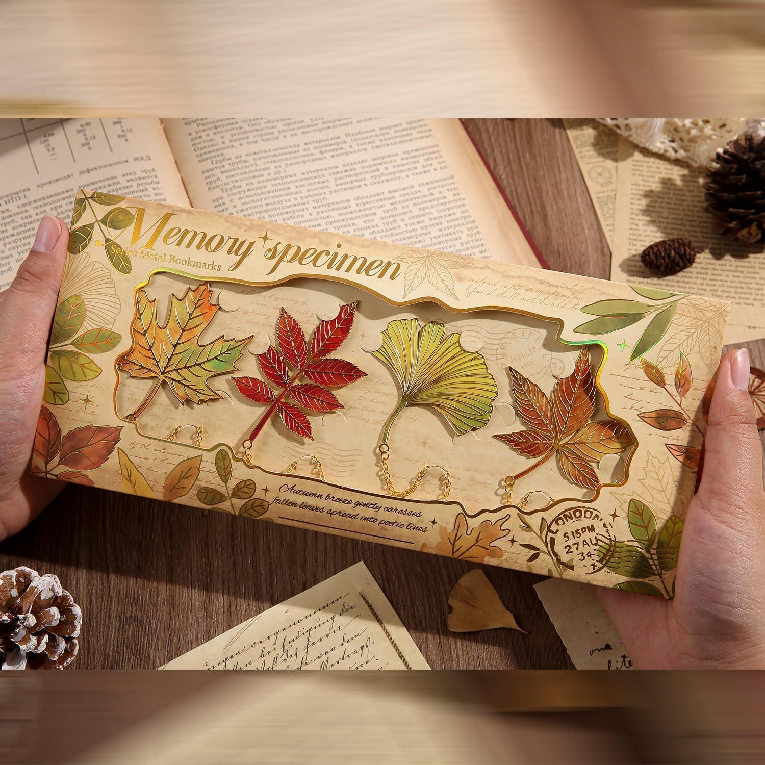 4 Marcadores de Metal Hojas Caídas emmoilife 13cm Decorativos