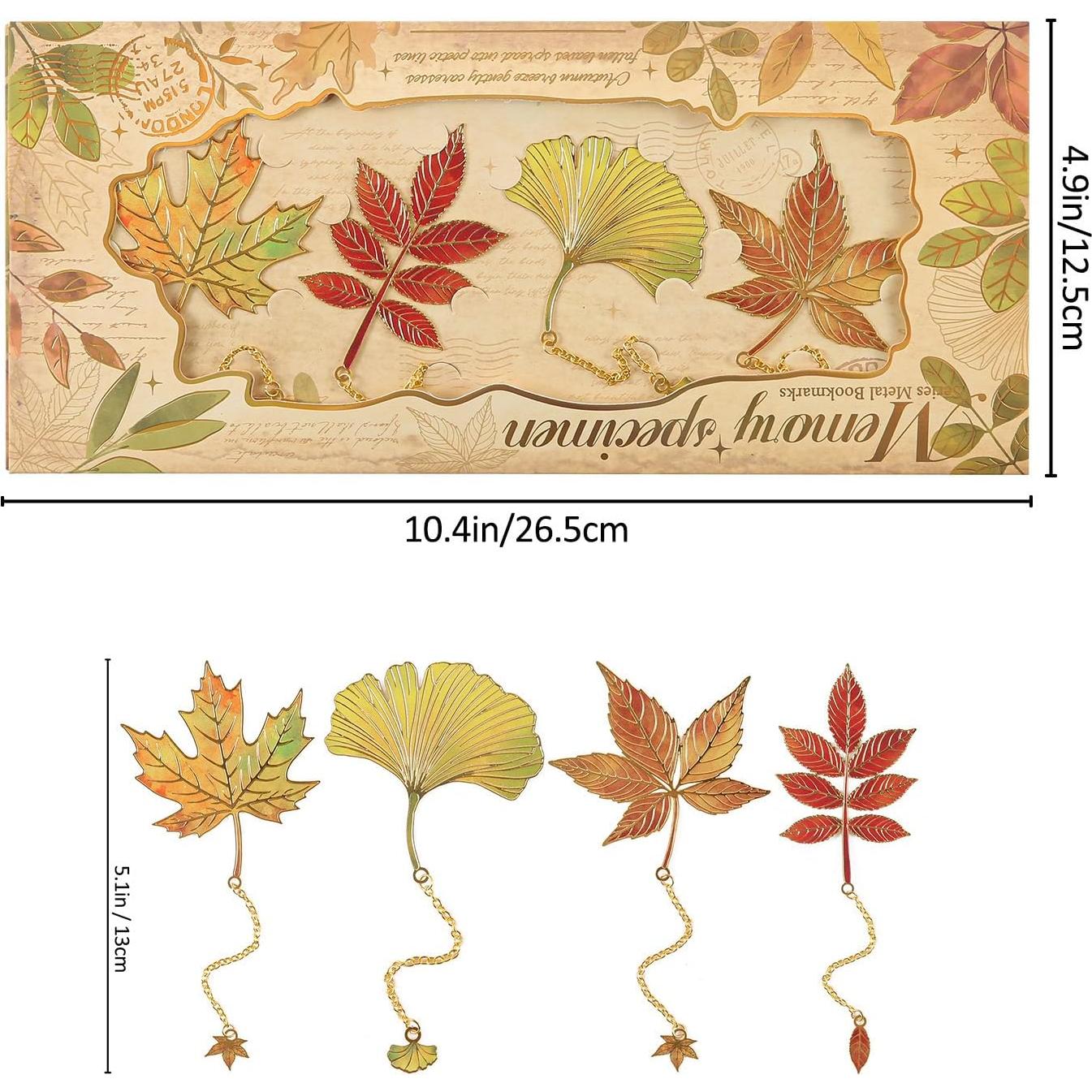 4 Marcadores de Metal Hojas Caídas emmoilife 13cm Decorativos
