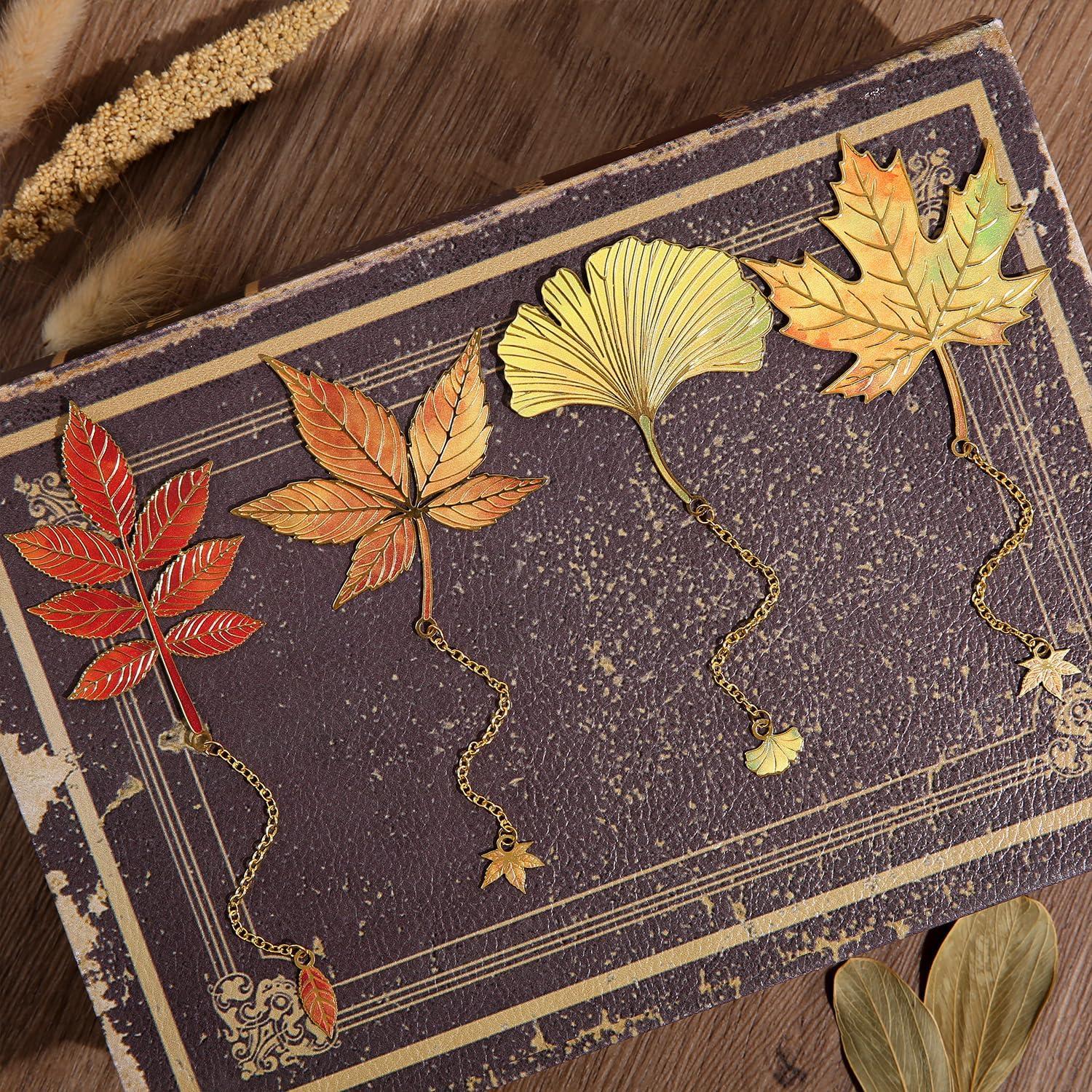 4 Marcadores de Metal Hojas Caídas emmoilife 13cm Decorativos