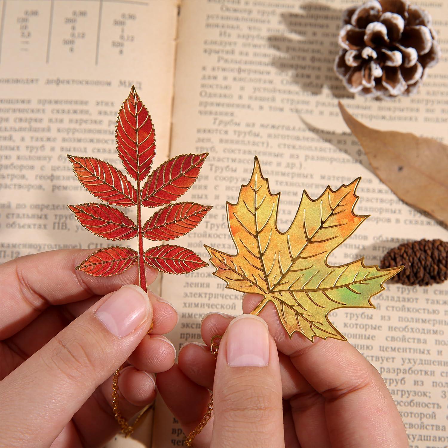 4 Marcadores de Metal Hojas Caídas emmoilife 13cm Decorativos