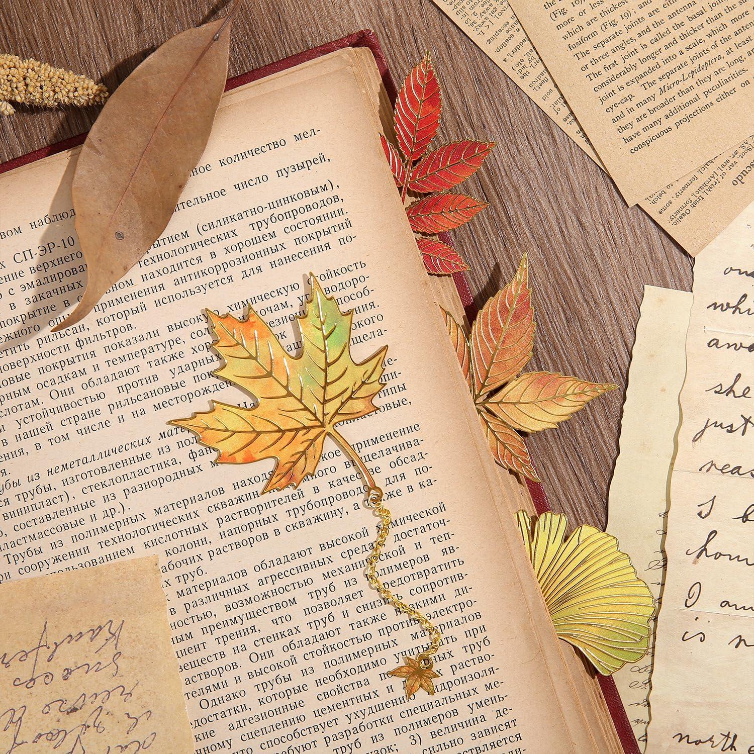 4 Marcadores de Metal Hojas Caídas emmoilife 13cm Decorativos