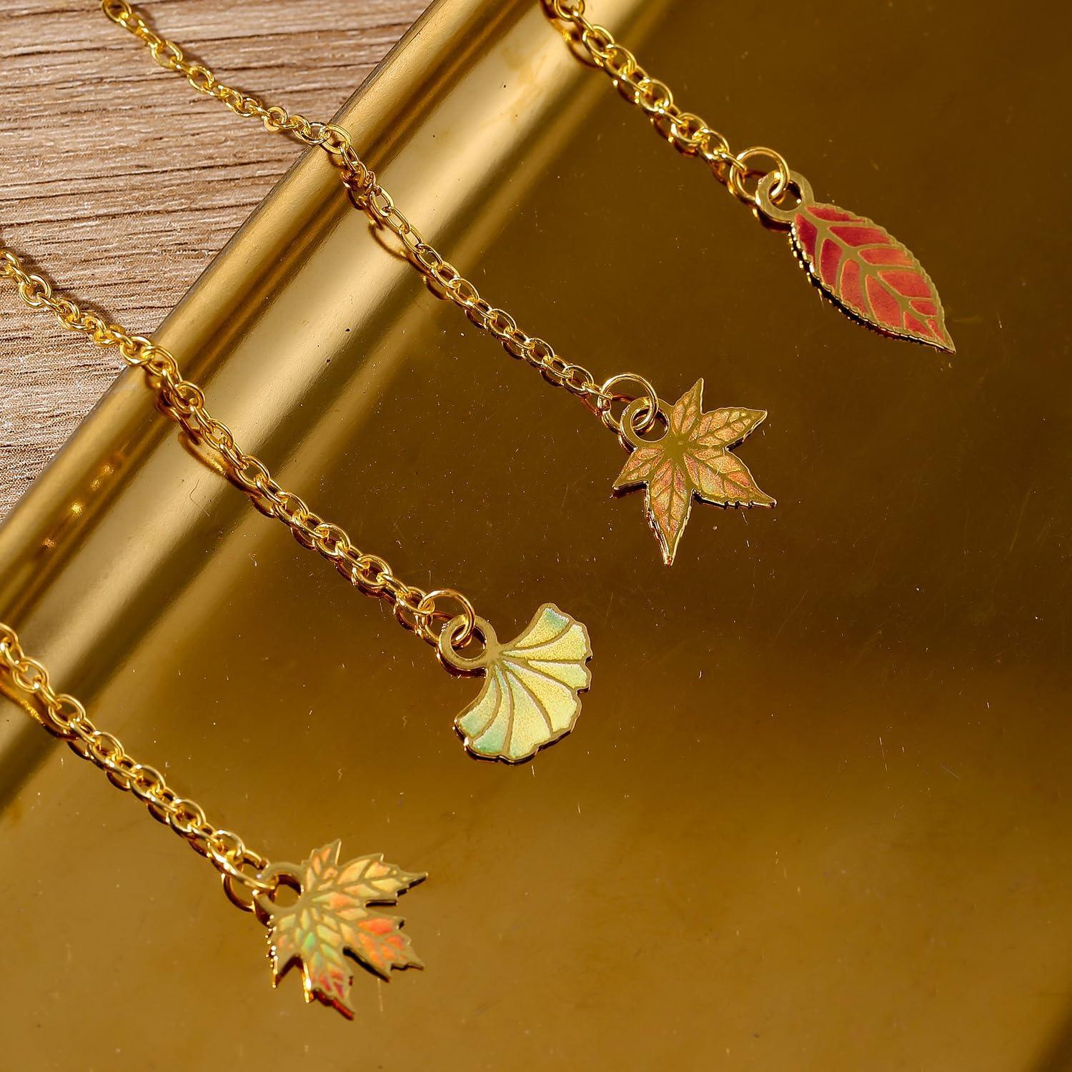 4 Marcadores de Metal Hojas Caídas emmoilife 13cm Decorativos