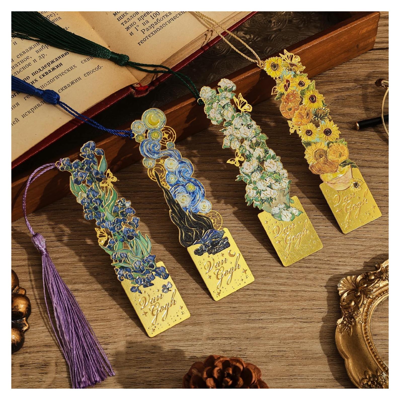 4 Marcadores de Metal con Borlas Emmoolife - Pintura al Óleo