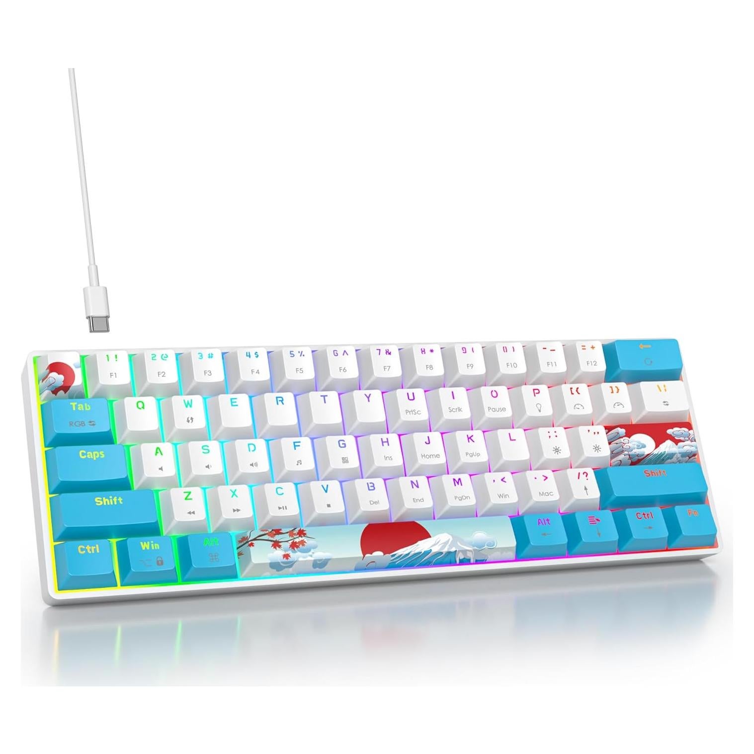 Teclado Mecánico RGB 60% CDTech con Teclas PBT y Rojo