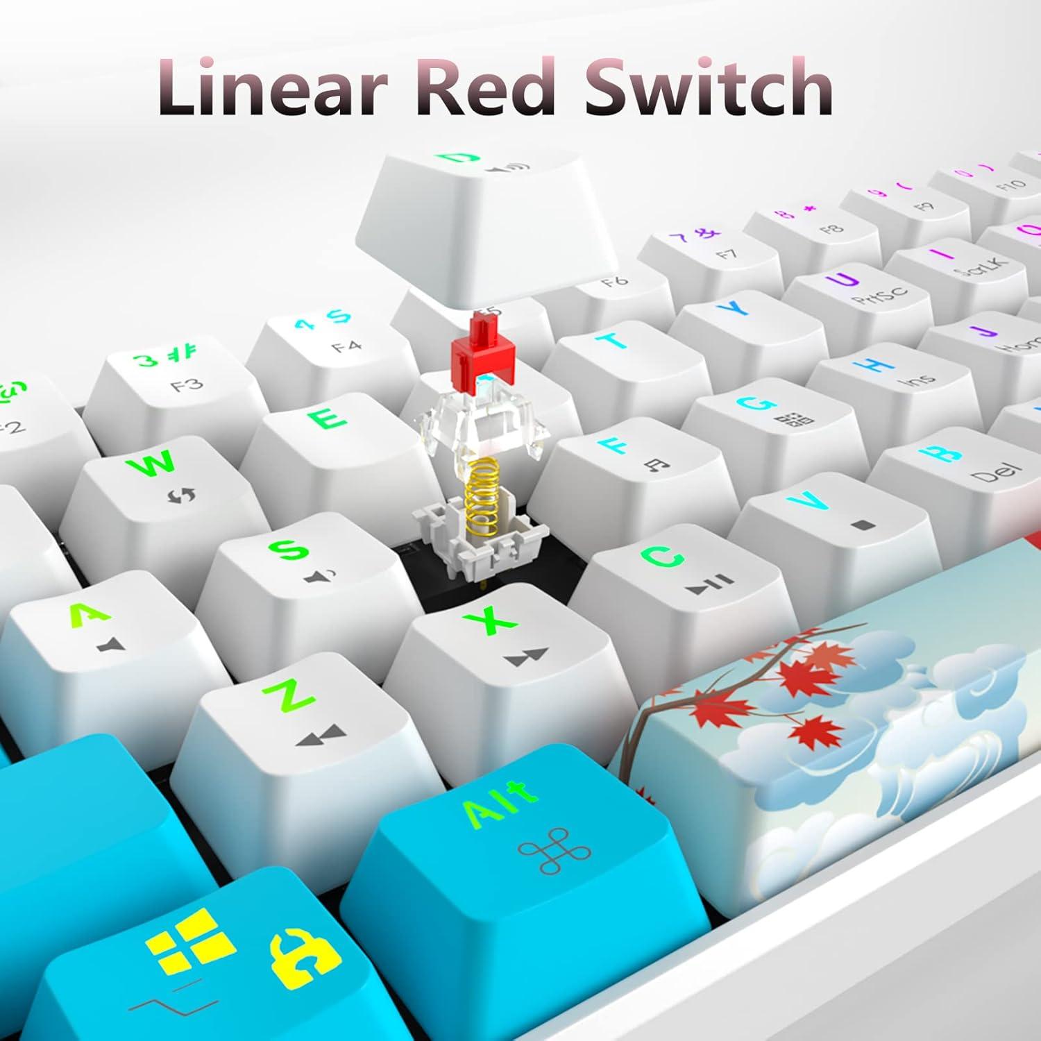 Teclado Mecánico RGB 60% CDTech con Teclas PBT y Rojo