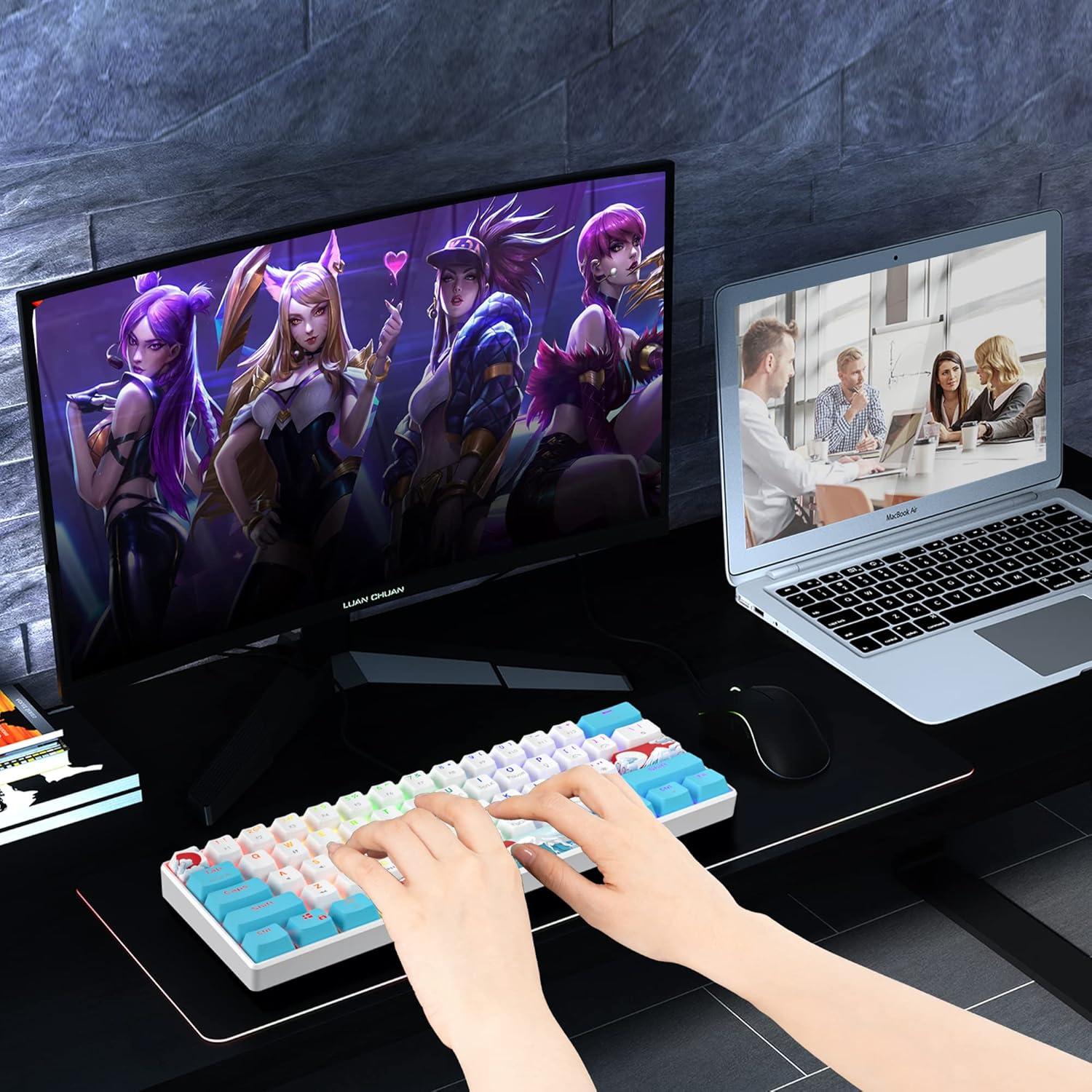 Teclado Mecánico RGB 60% CDTech con Teclas PBT y Rojo