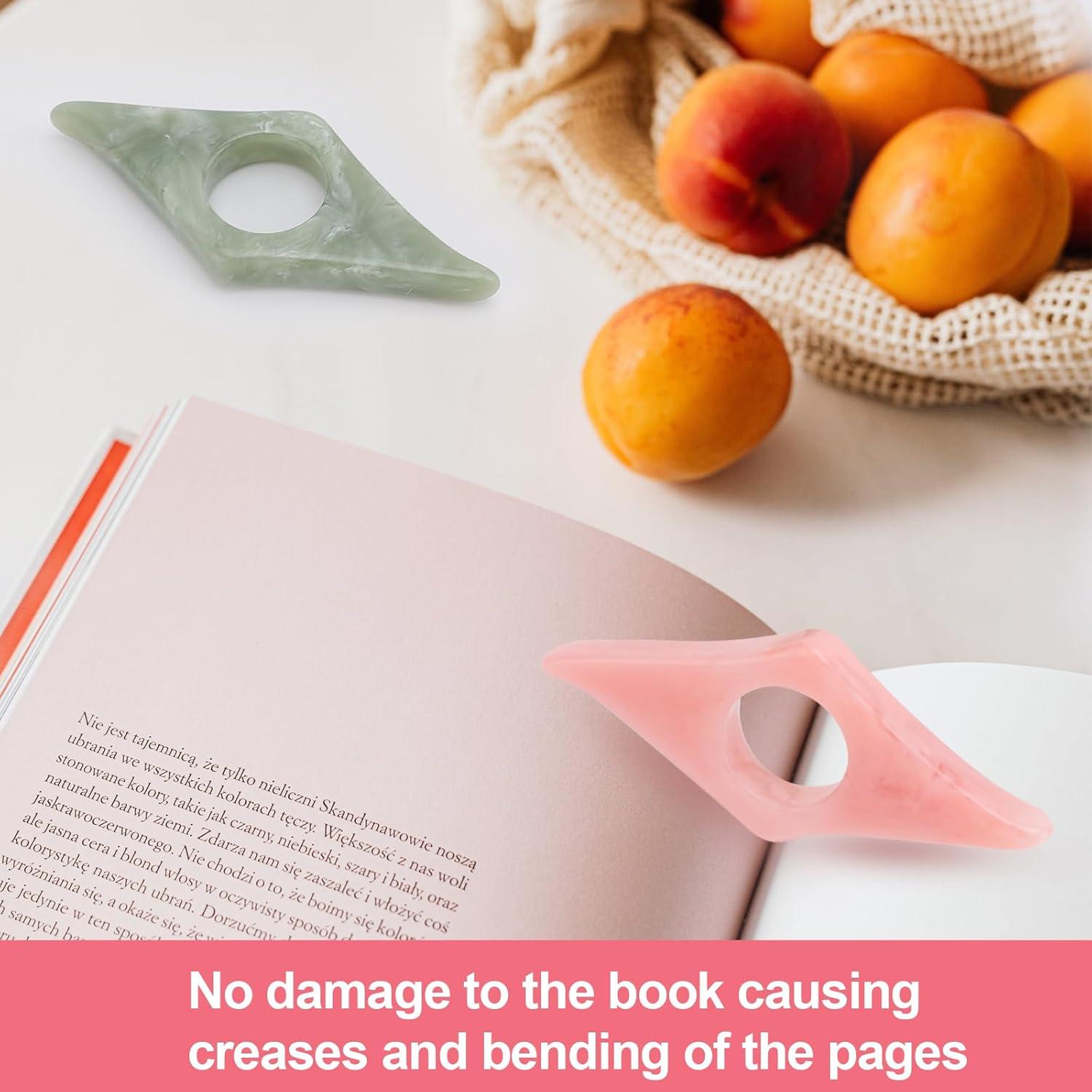 Soporte de Página para Dedos Kartterfly 2Pack Rosa y Verde Oliva