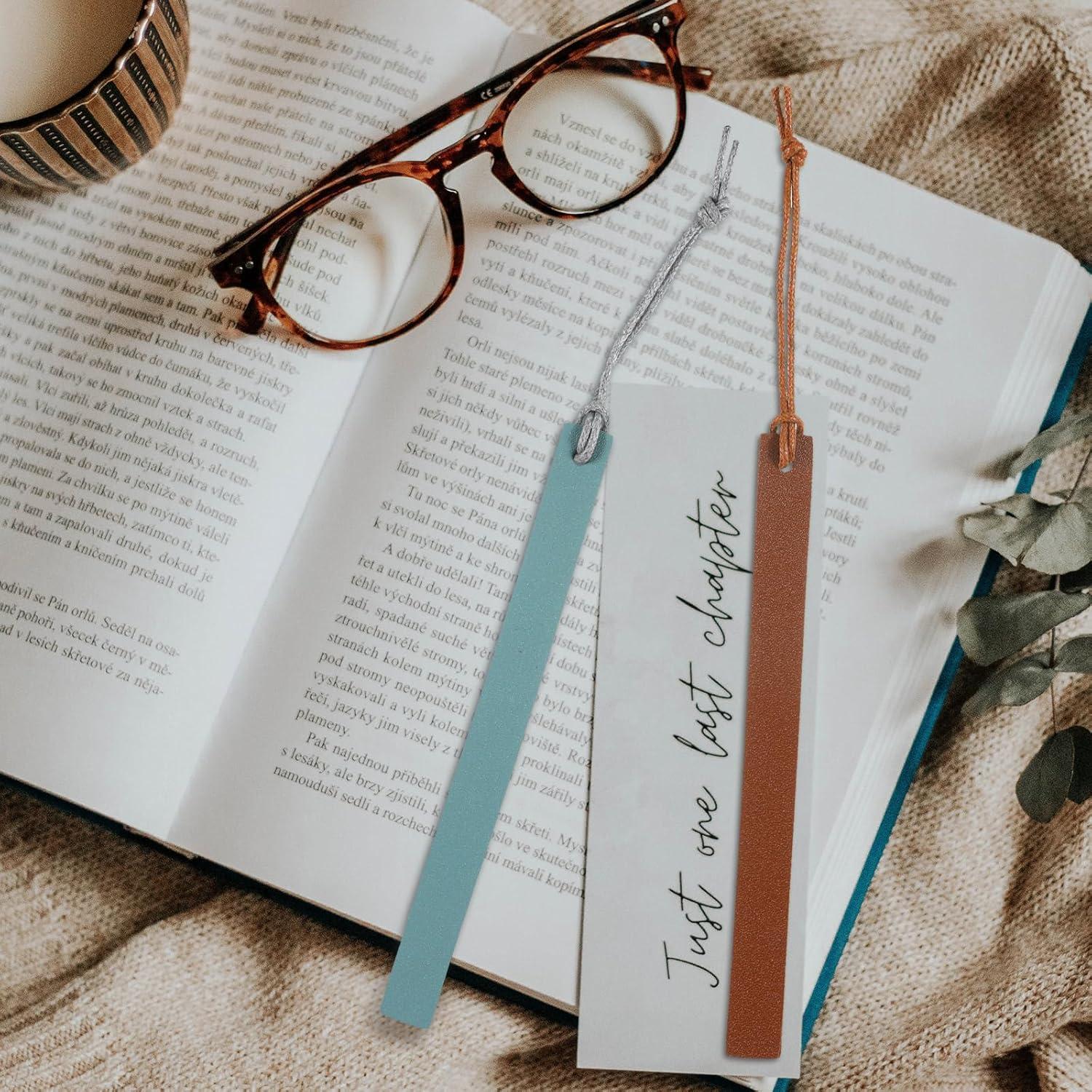 Kosiz 12 Marcadores de Páginas de Cuero Coloridos 1.3x15 cm