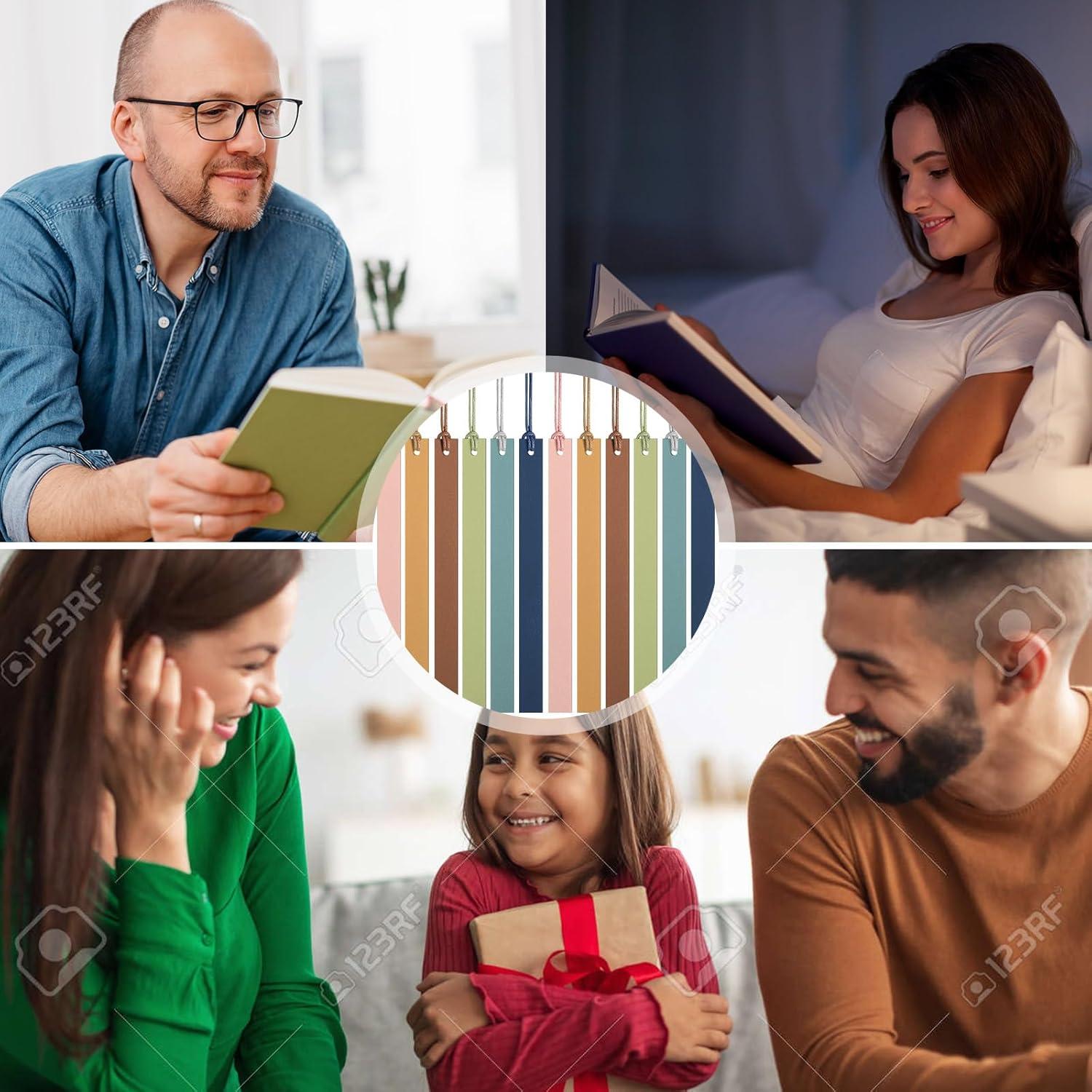 Kosiz 12 Marcadores de Páginas de Cuero Coloridos 1.3x15 cm