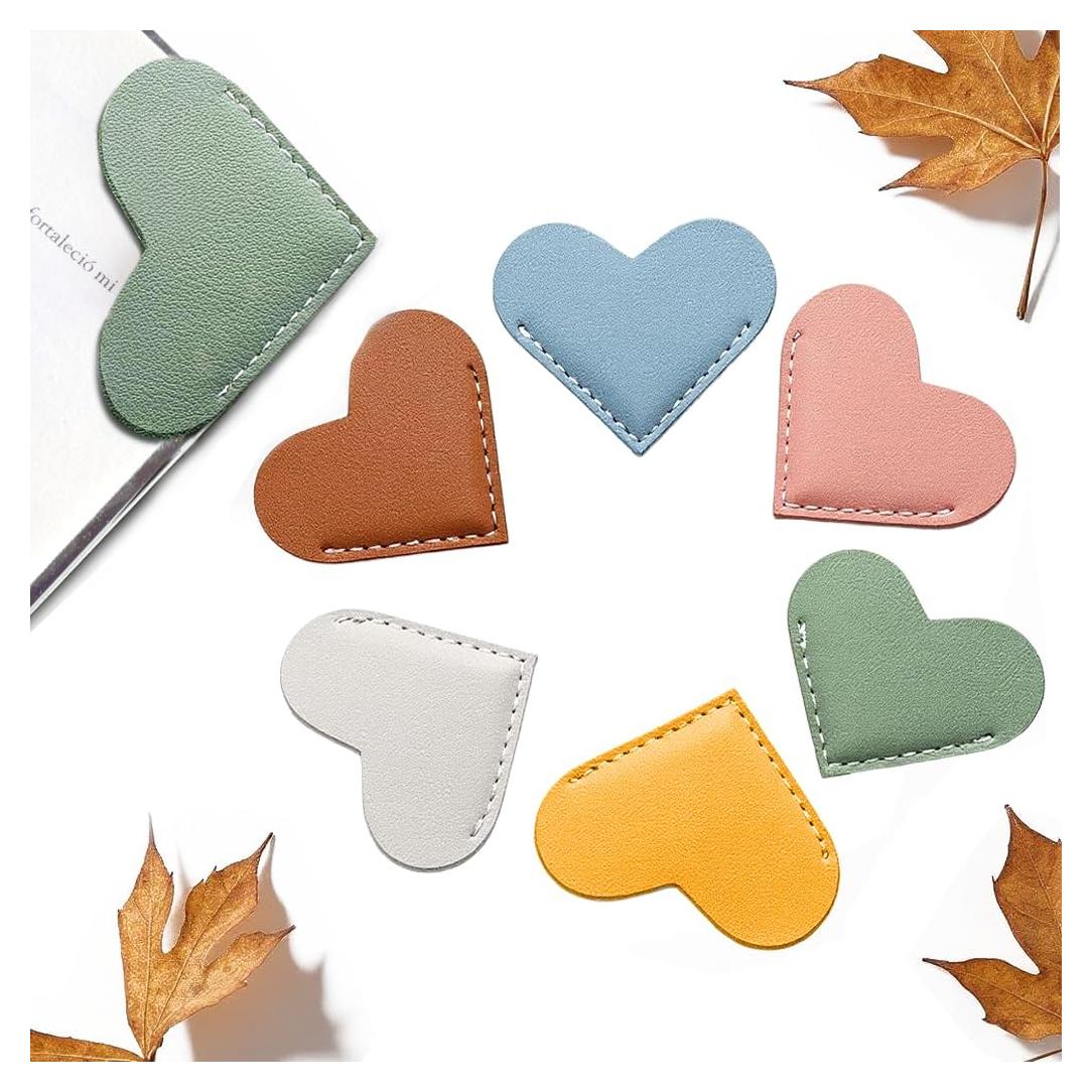 Marcadores de Corazón de Cuero OXIHOUSE&CO - Set de 6 Piezas