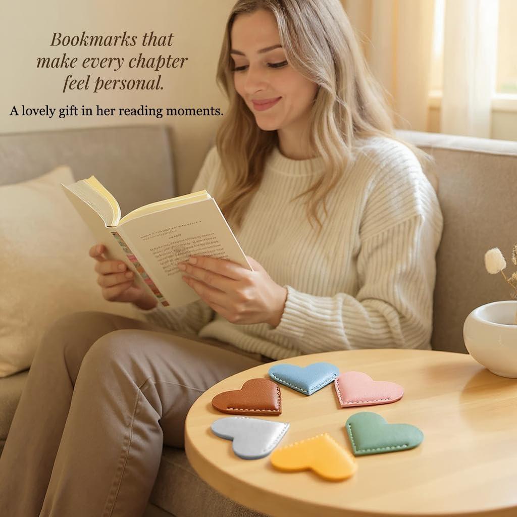 Marcadores de Corazón de Cuero OXIHOUSE&CO - Set de 6 Piezas