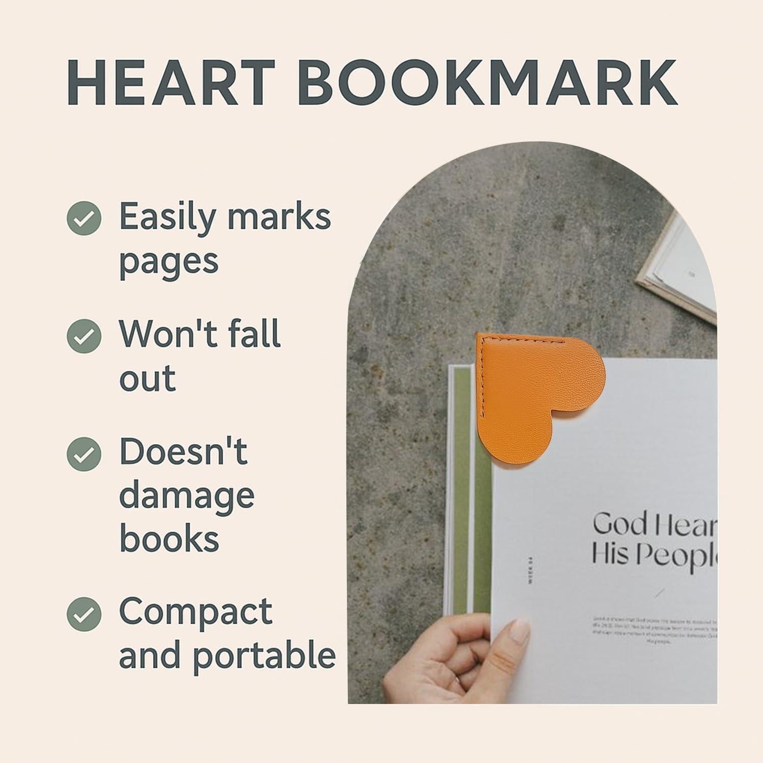 Marcadores de Corazón de Cuero OXIHOUSE&CO - Set de 6 Piezas