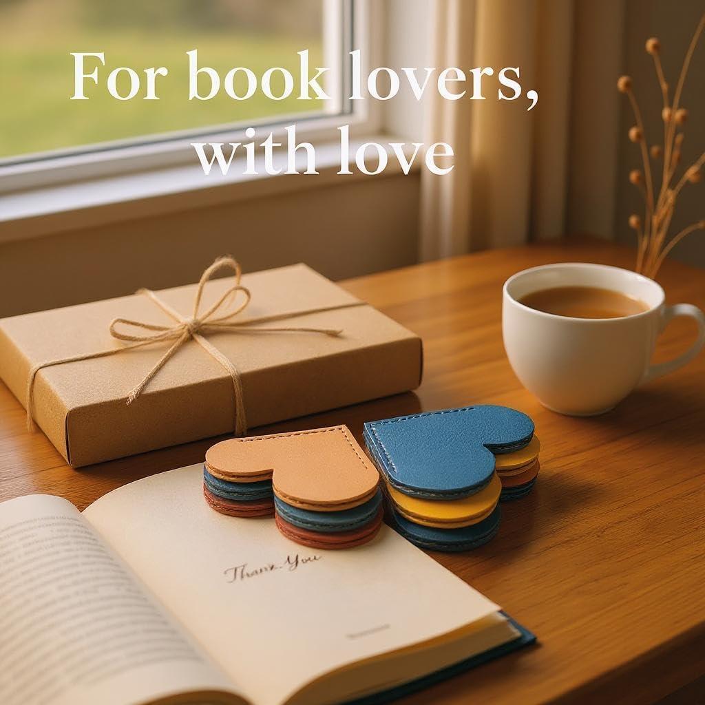 Marcadores de Corazón de Cuero OXIHOUSE&CO - Set de 6 Piezas