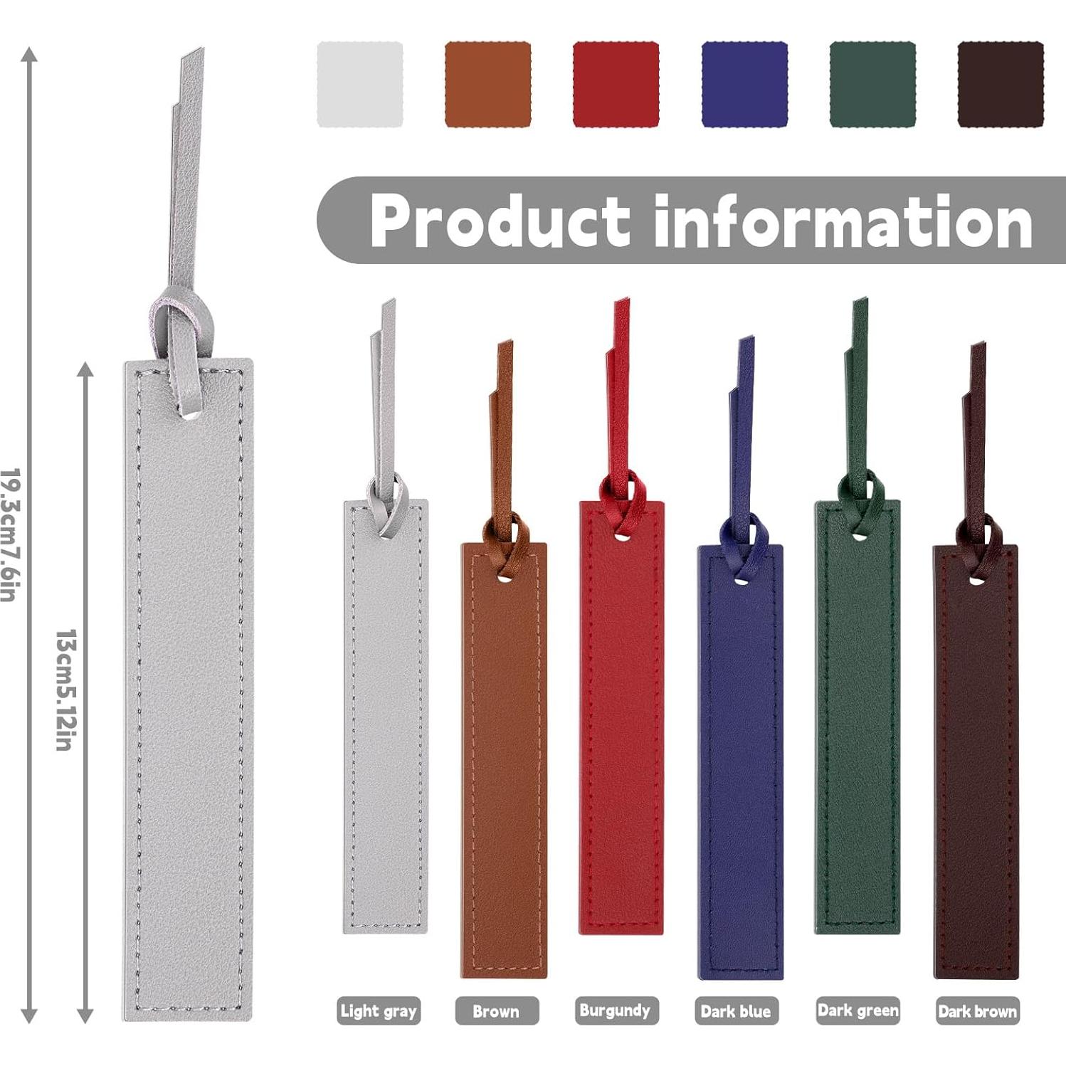 Marcadores de Páginas de Cuero WONVOC - 6 PCS, 13 cm