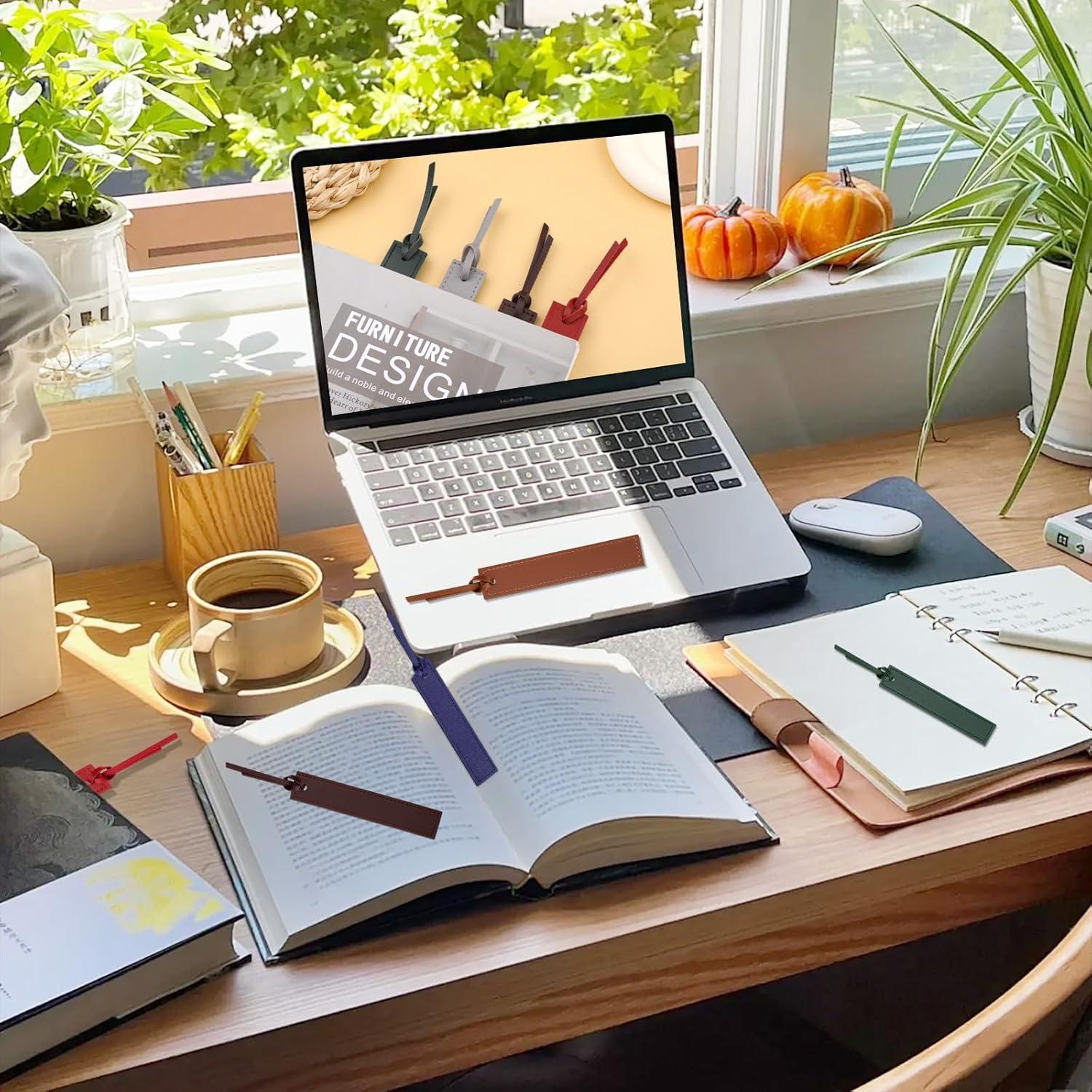 Marcadores de Páginas de Cuero WONVOC - 6 PCS, 13 cm