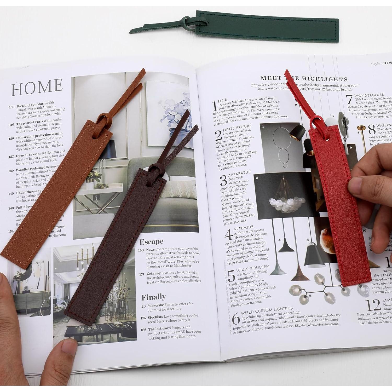 Marcadores de Páginas de Cuero WONVOC - 6 PCS, 13 cm