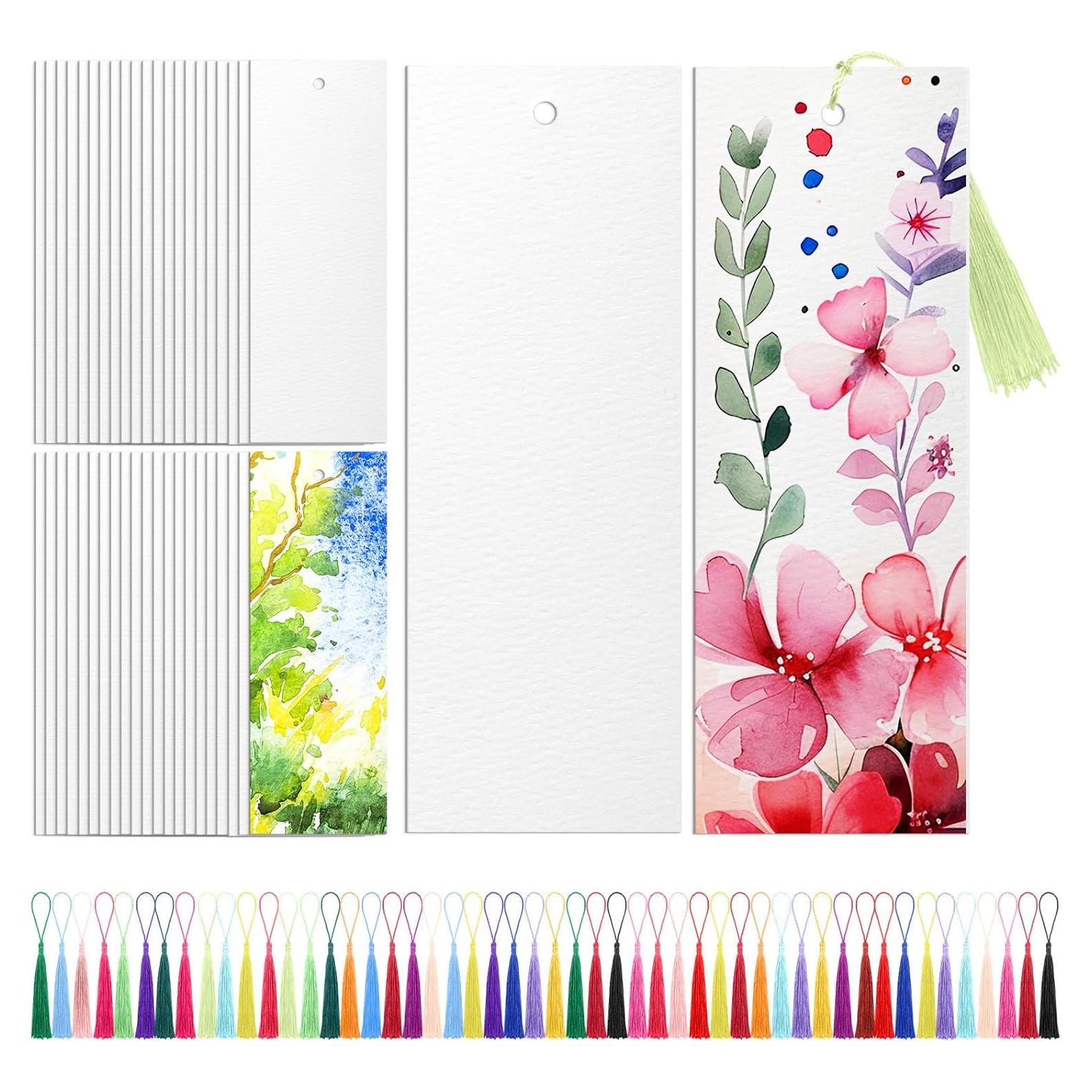 100 Marcadores en Blanco de Papel Acuarela Skyygemm 14x5cm