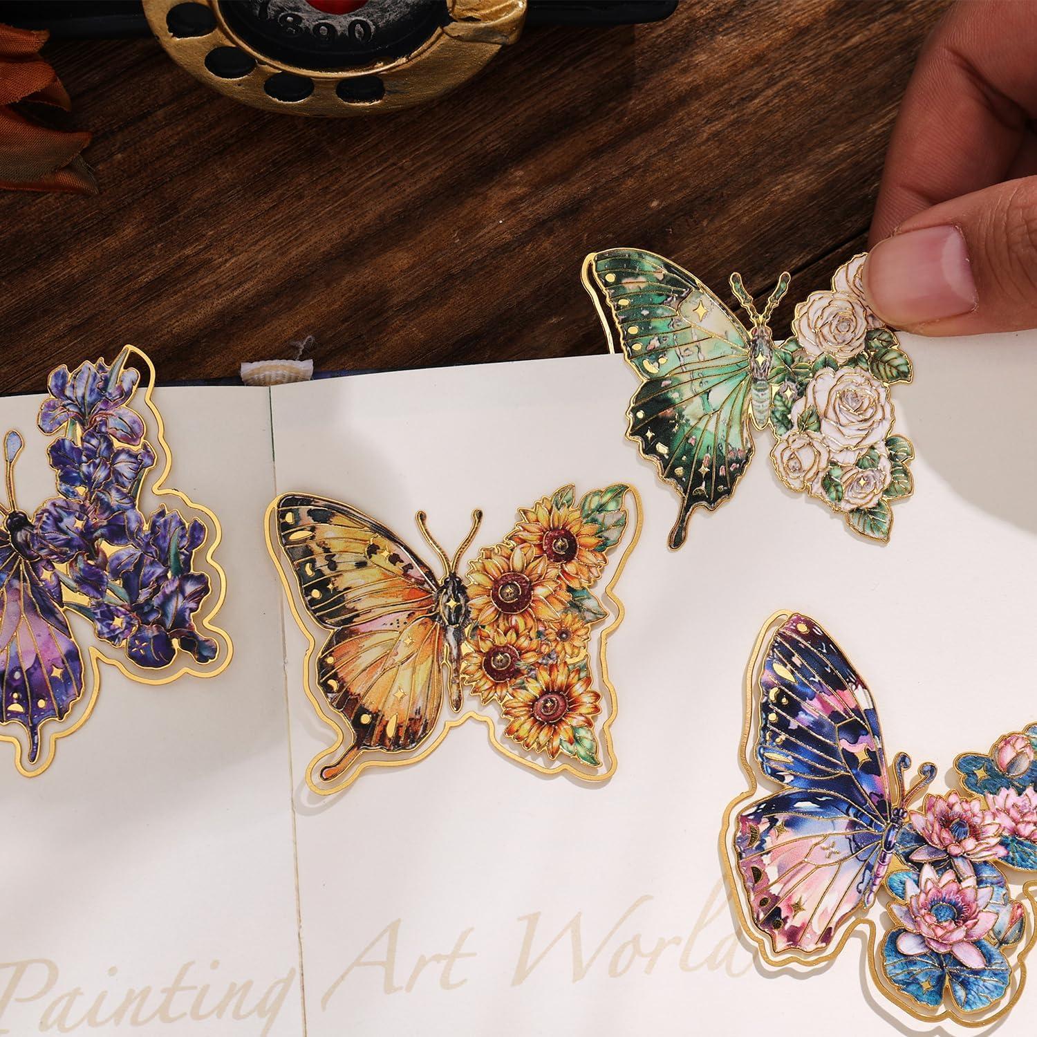 4 Marcadores de Metal Mariposa PAGEMORE Diseño Vintage