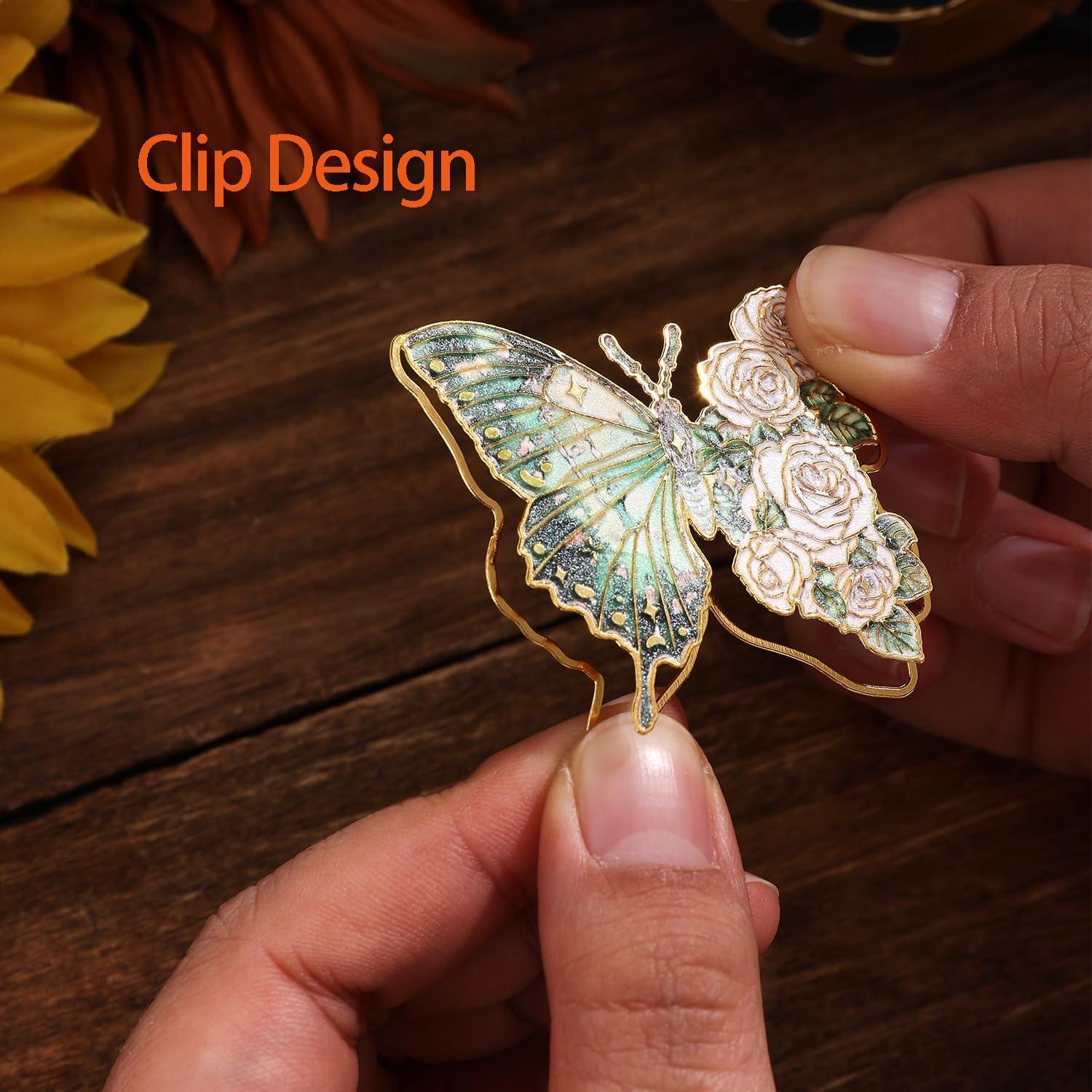 4 Marcadores de Metal Mariposa PAGEMORE Diseño Vintage