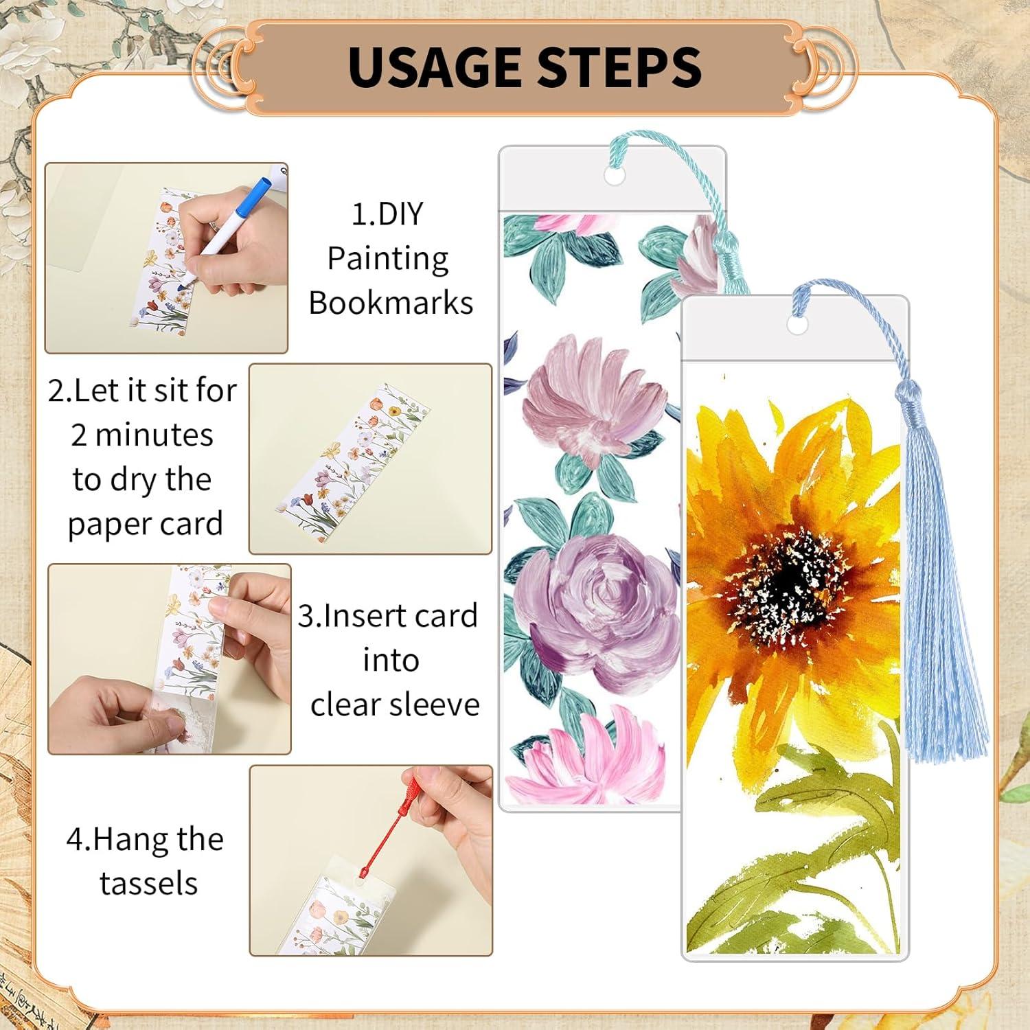 60 Marcadores de Papel Kraft DIY con Fundas y Borlas WSICSE