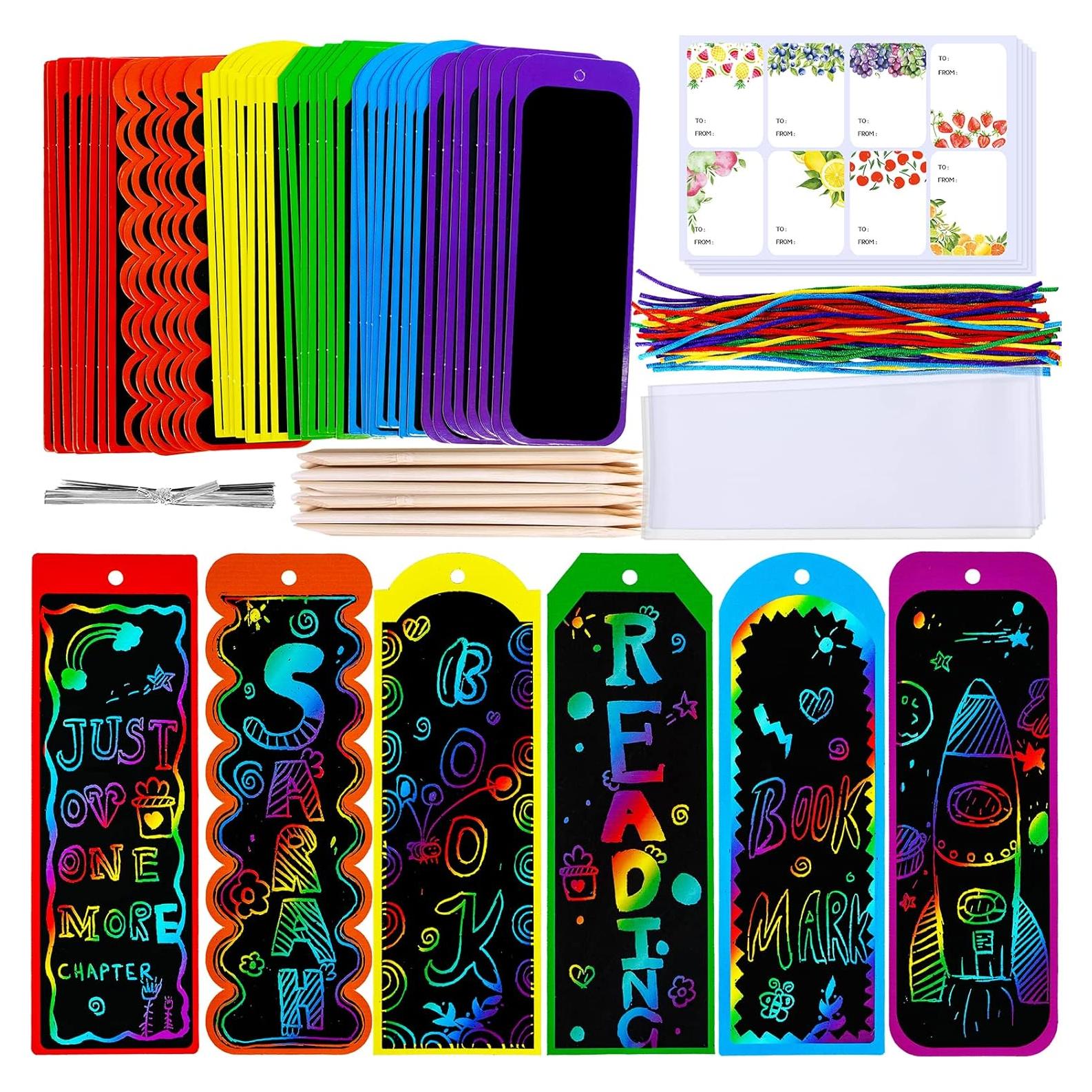 Kit de Manualidades Winlyn 48 Marcadores de Rascar Arcoíris