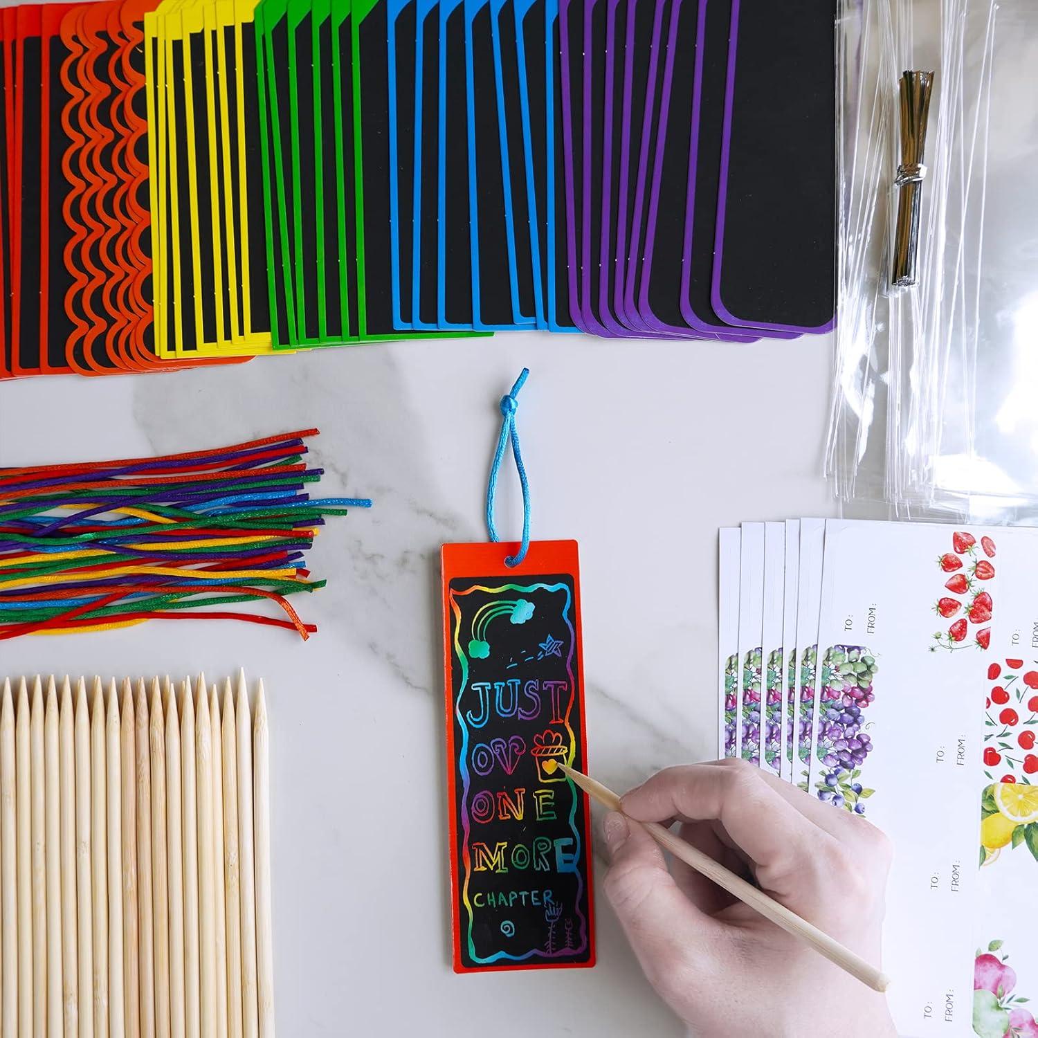 Kit de Manualidades Winlyn 48 Marcadores de Rascar Arcoíris