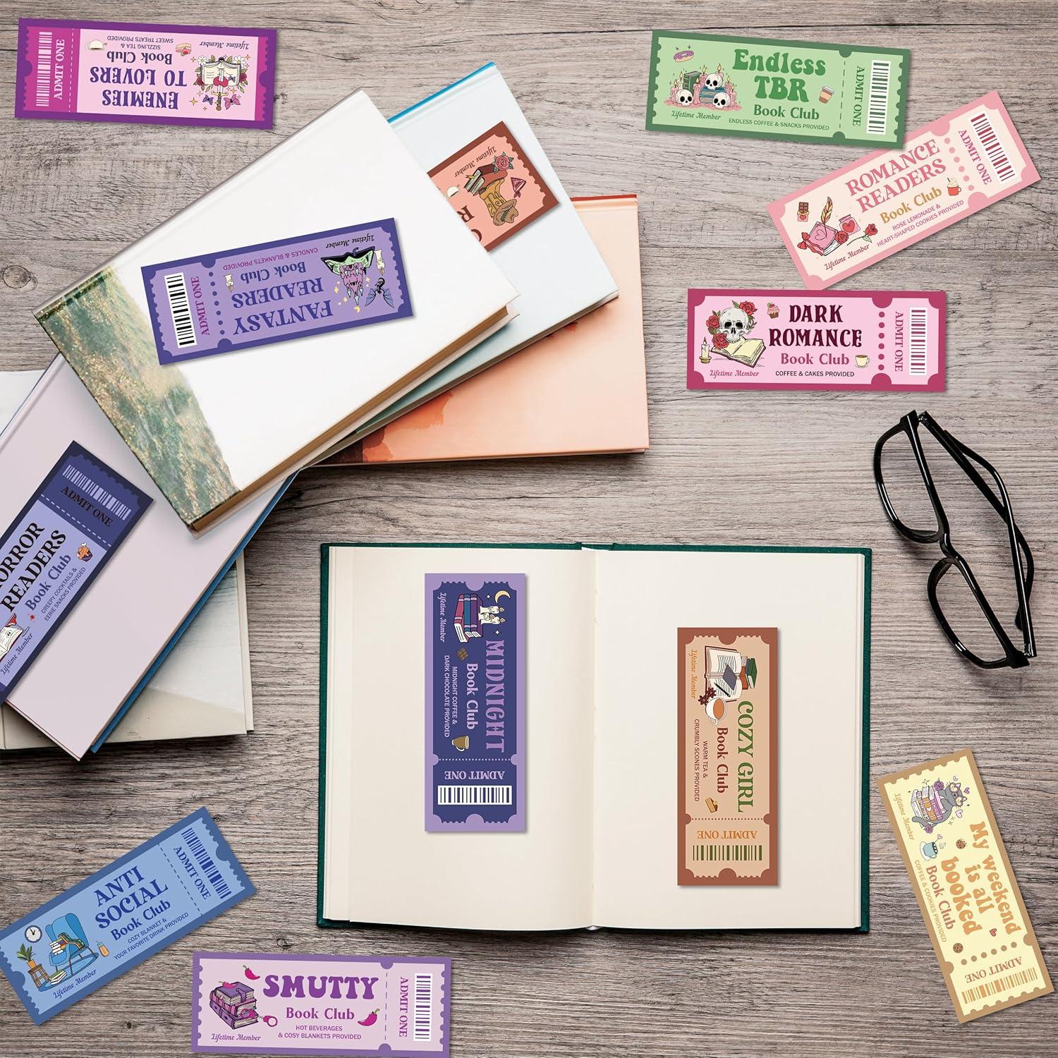 Marcadores de Página Laffact 120 Pcs Diseño Ticket Club de Lectura