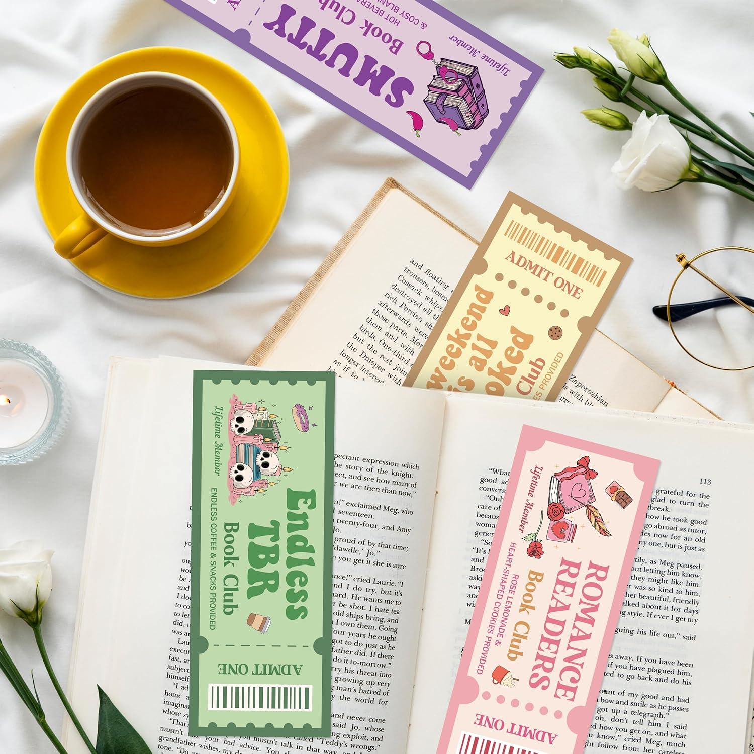 Marcadores de Página Laffact 120 Pcs Diseño Ticket Club de Lectura