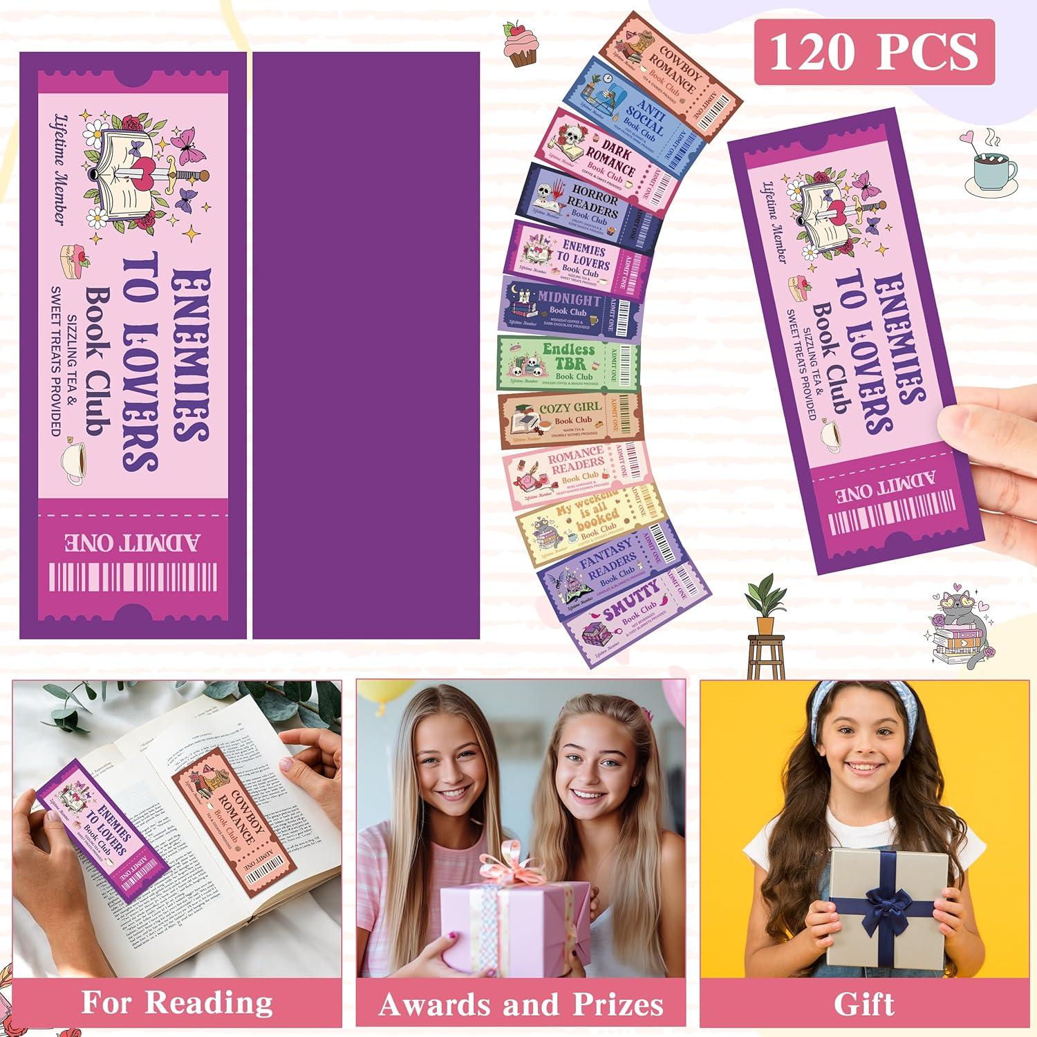 Marcadores de Página Laffact 120 Pcs Diseño Ticket Club de Lectura