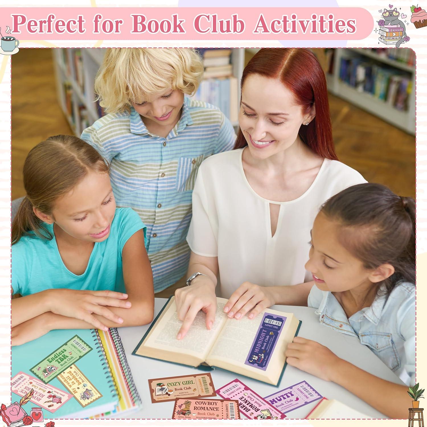 Marcadores de Página Laffact 120 Pcs Diseño Ticket Club de Lectura