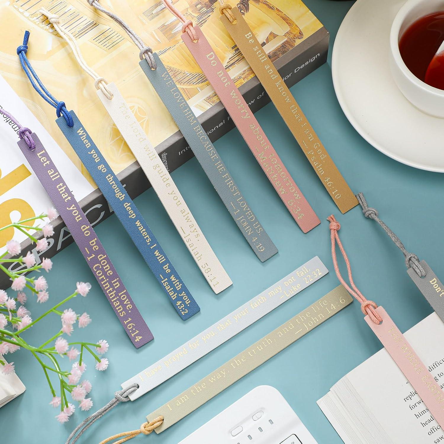 10 Marcadores de Cuero Skyygemm para Biblia - Pastel