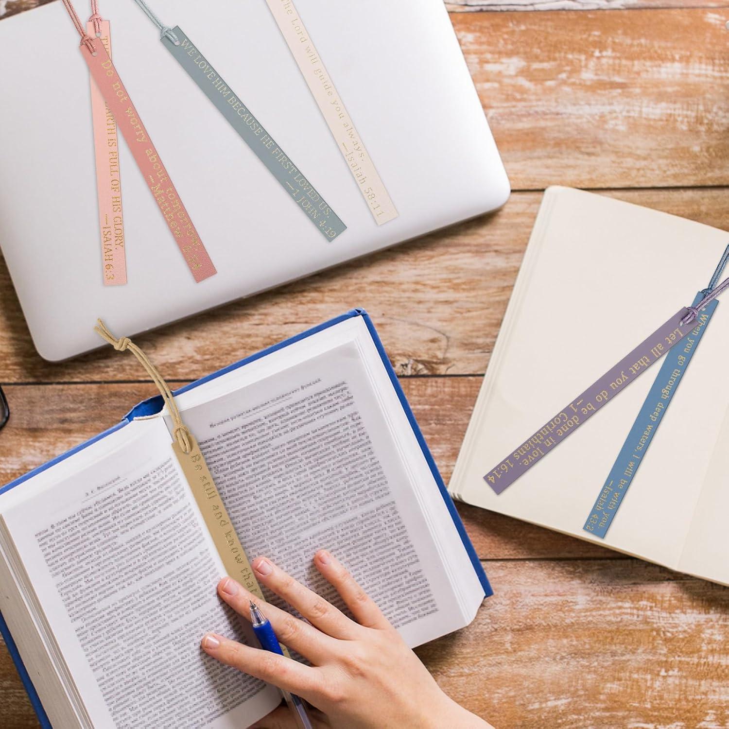 10 Marcadores de Cuero Skyygemm para Biblia - Pastel