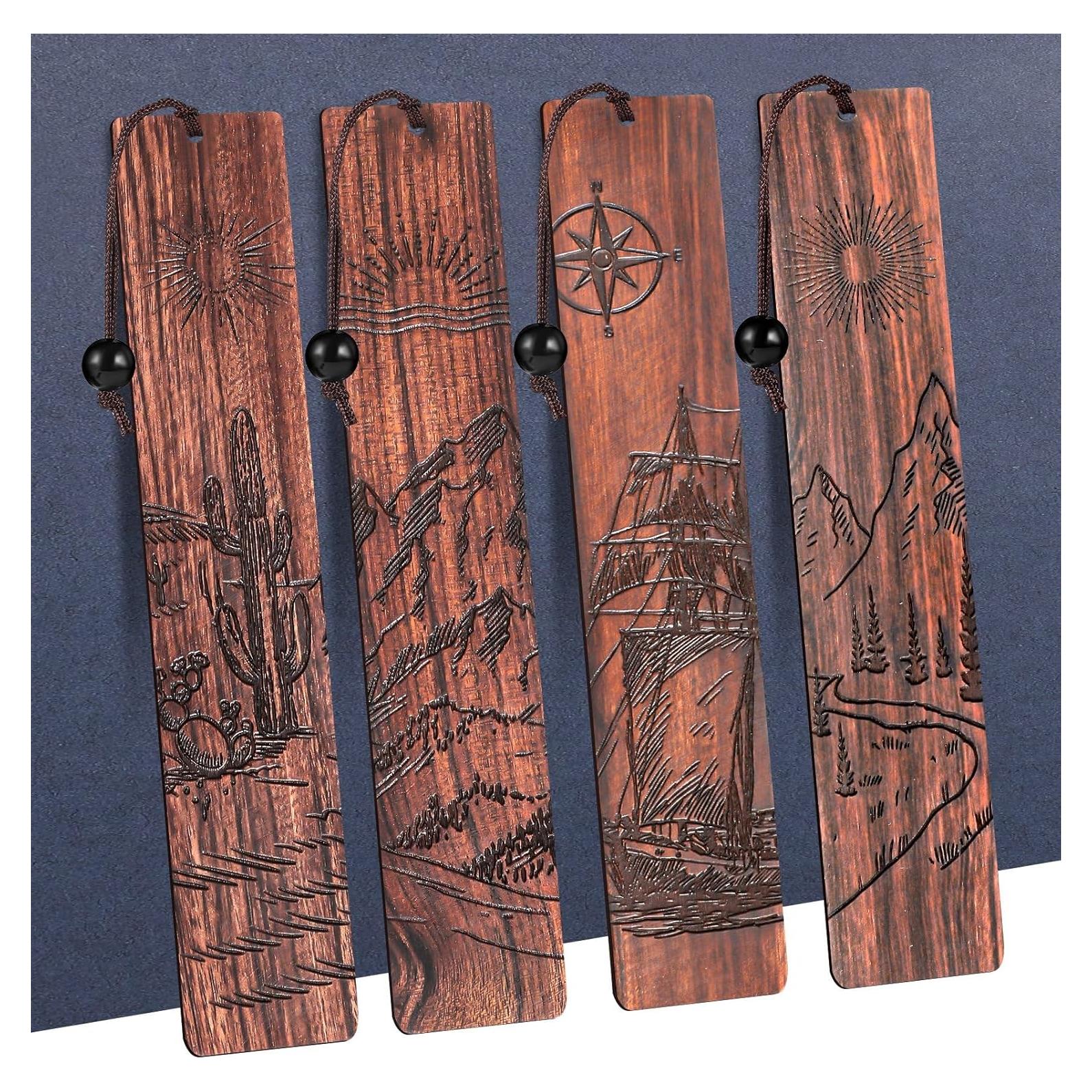 Set de 4 Marcadores de Madera Natural WSICSE Aventura